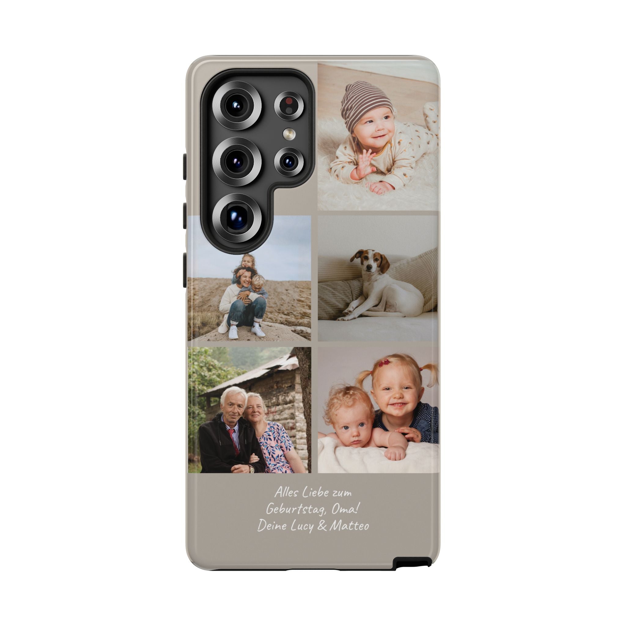 BEIGE COLLAGE – Personalisierte Foto Handyhülle mit Dual-Layer-Schutz