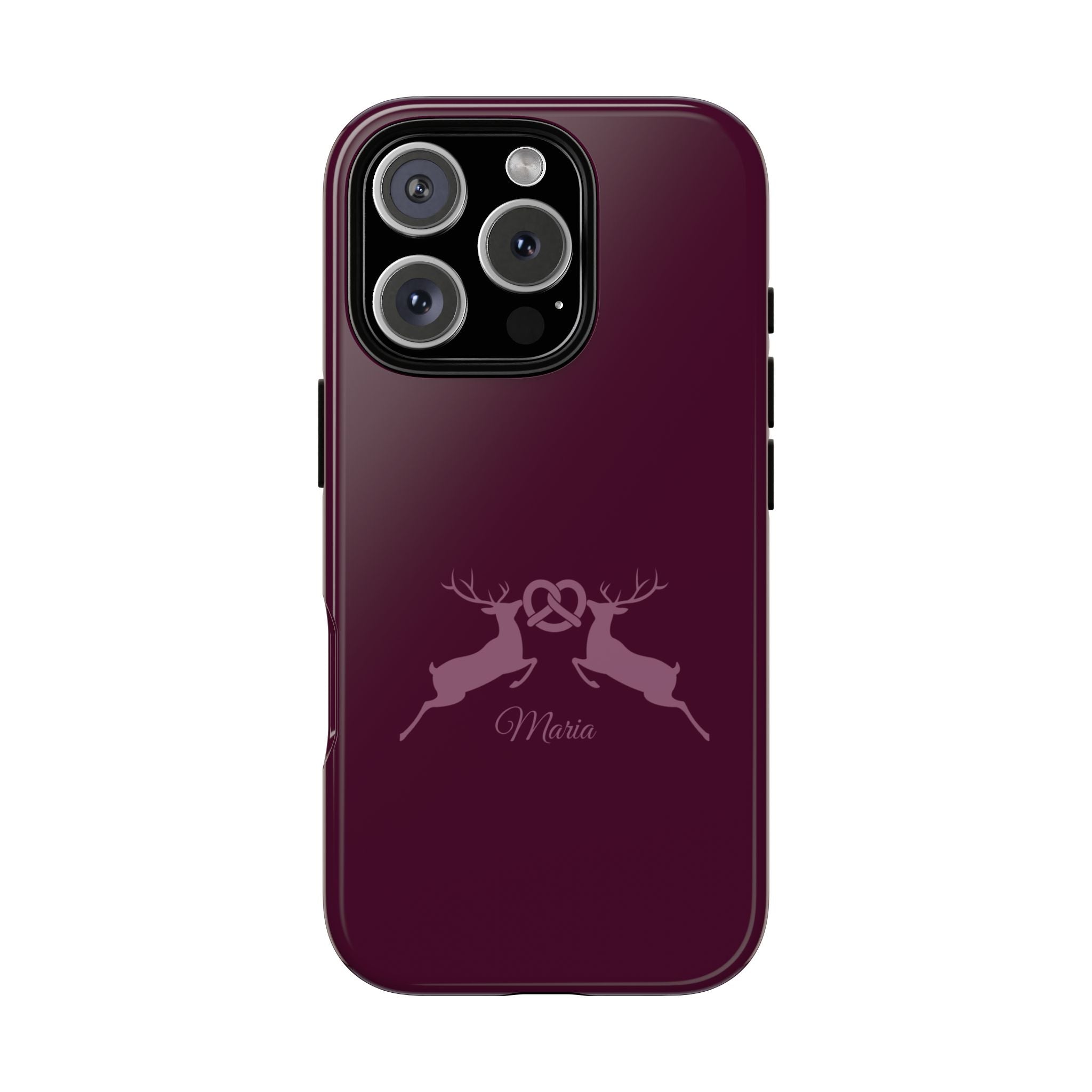 HIRSCH AUBERGINE – Personalisierte Handyhülle mit Dual-Layer-Schutz