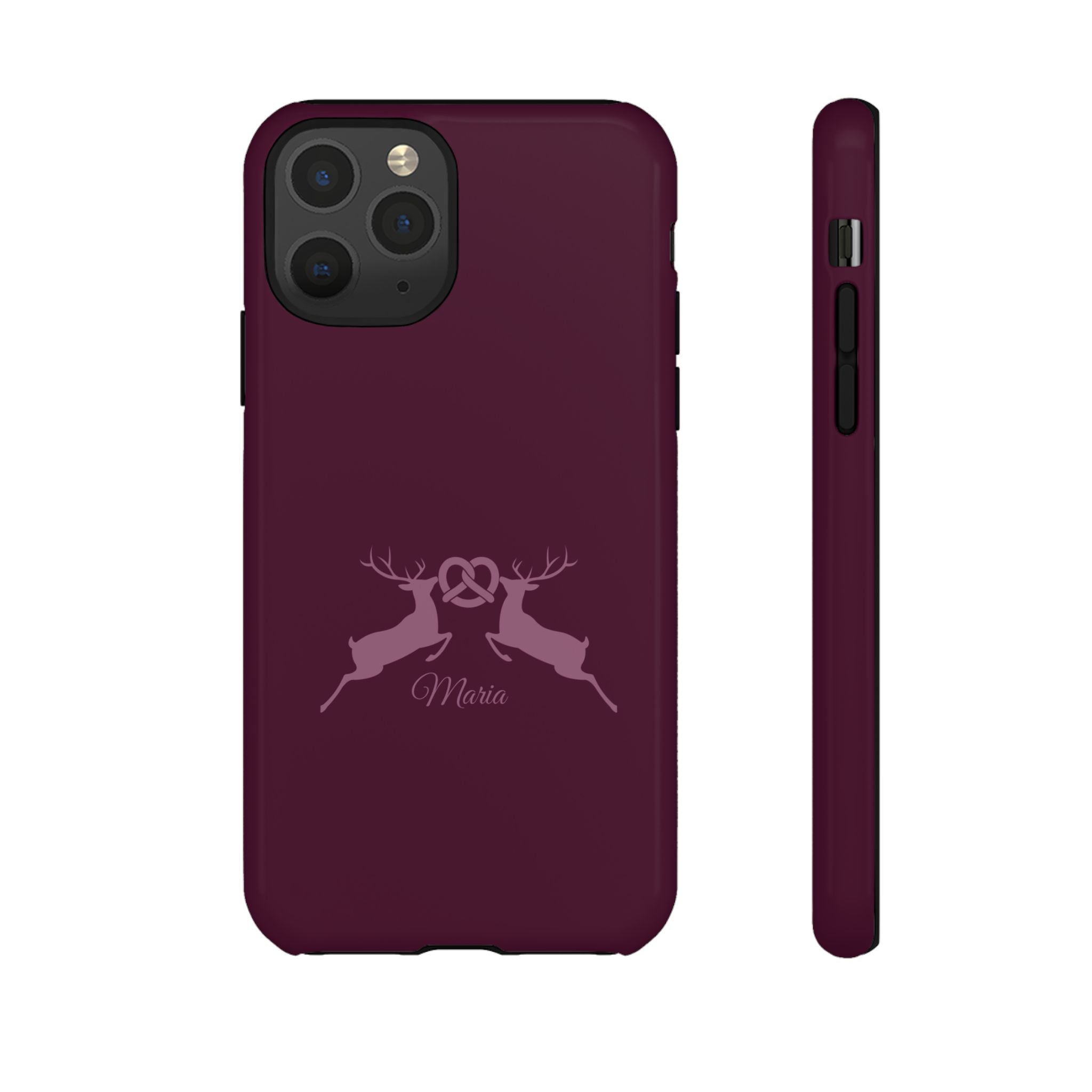 HIRSCH AUBERGINE – Personalisierte Handyhülle mit Dual-Layer-Schutz