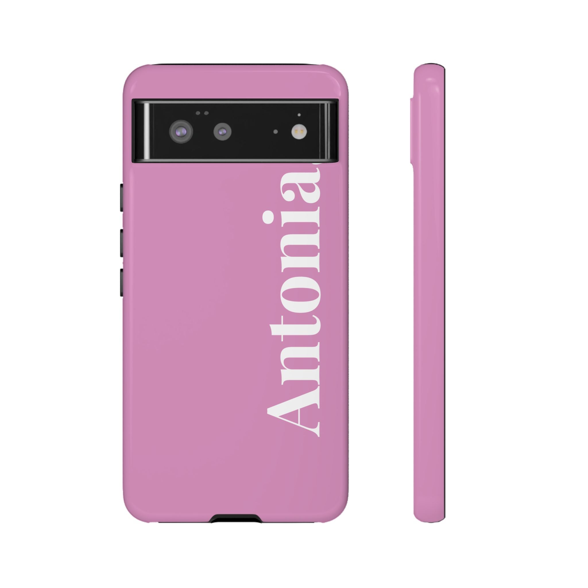 PINK BOLD NAME – Personalisierte Handyhülle mit Dual-Layer-Schutz