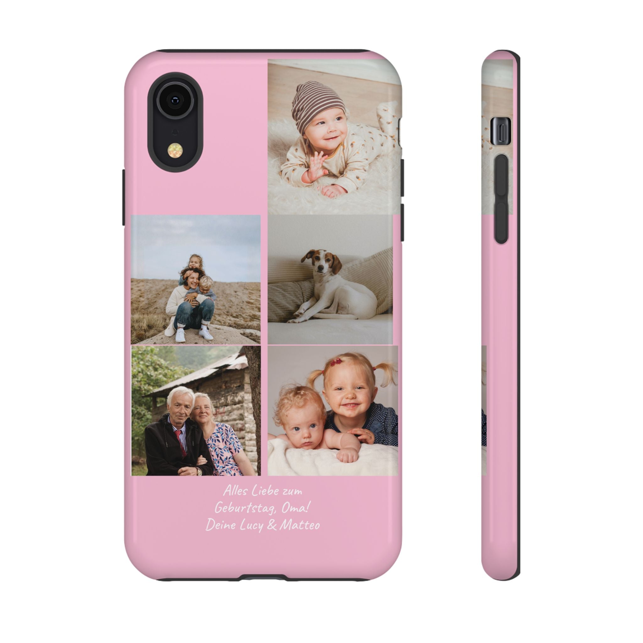 PINK PHOTO COLLAGE – Personalisierte Foto Handyhülle mit Dual-Layer-Schutz