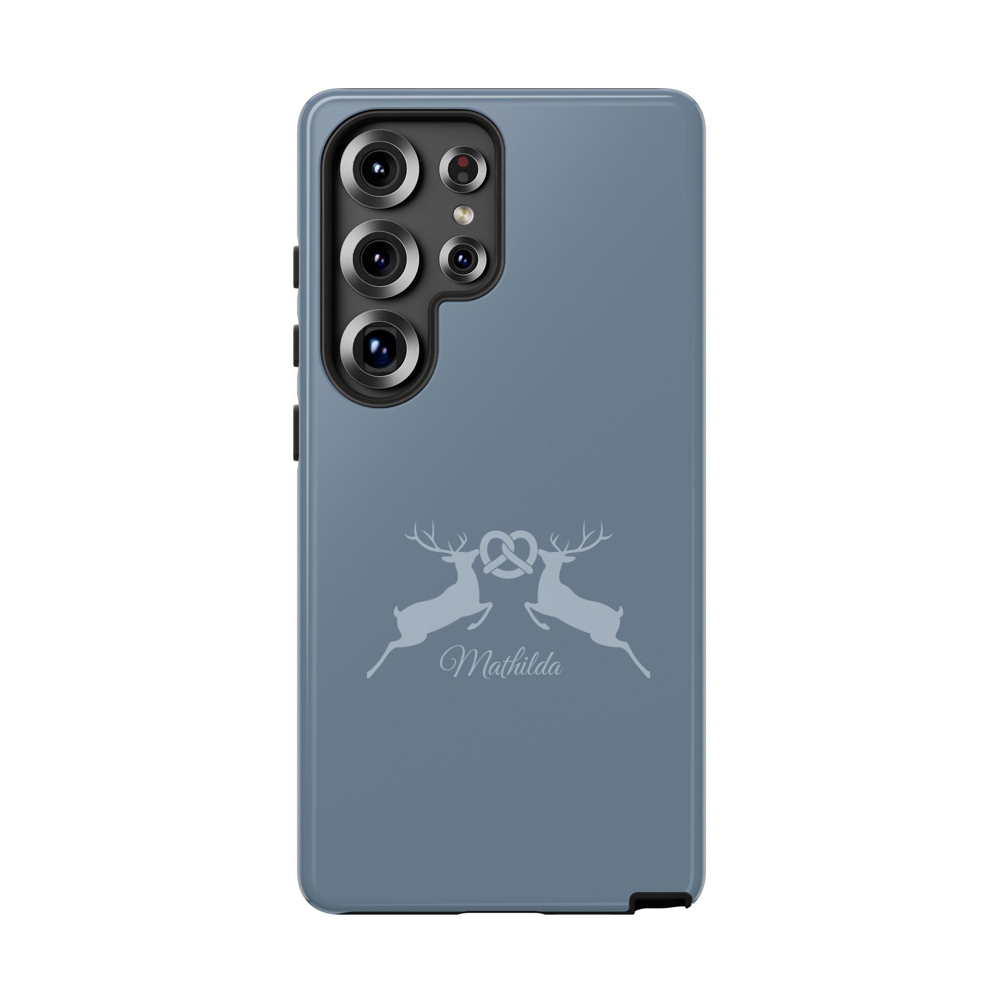 HIRSCH TAUBENBLAU – Personalisierte Handyhülle mit Dual-Layer-Schutz