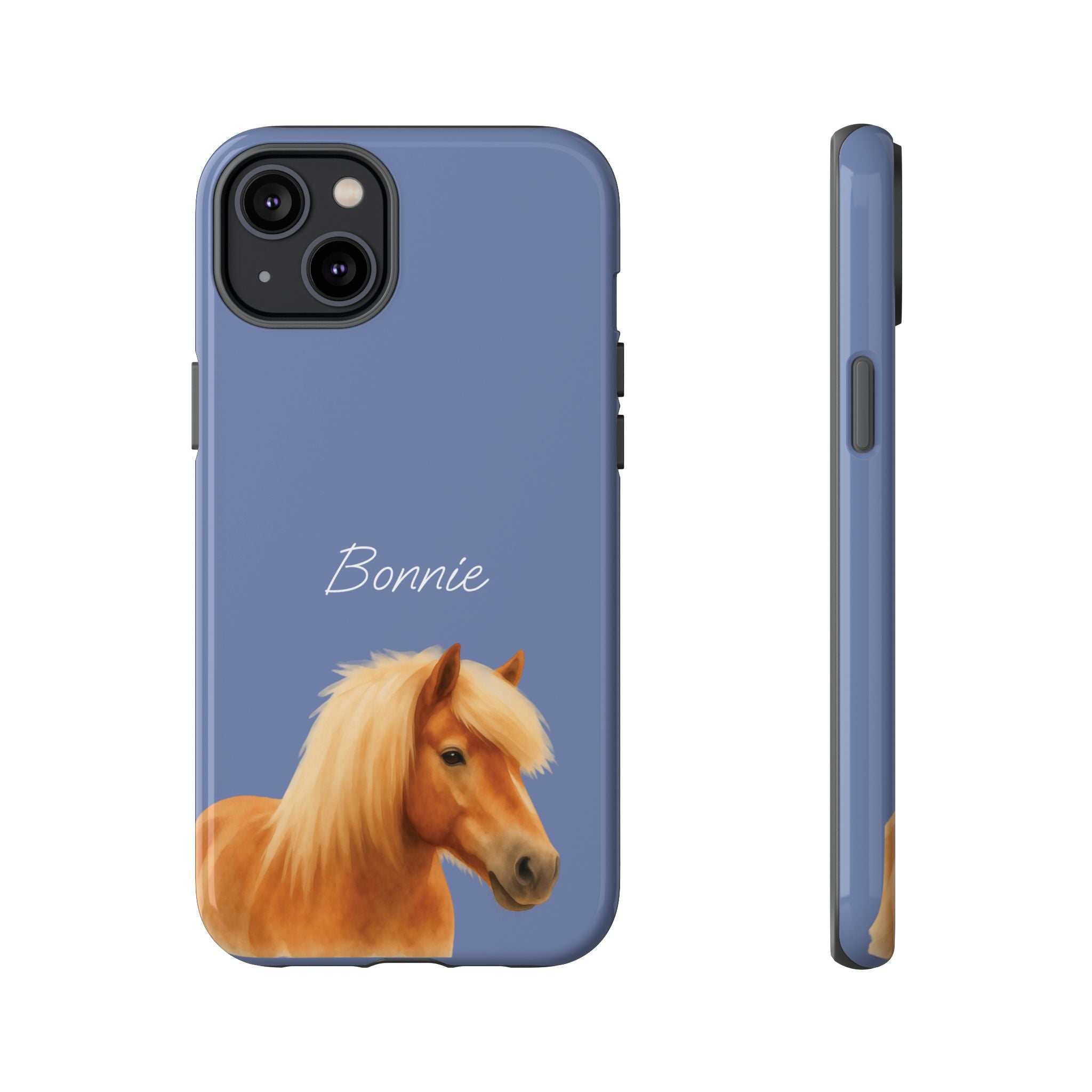 PET AQUARELL DUSTY BLUE – Personalisierte Handyhülle mit Dual-Layer-Schutz