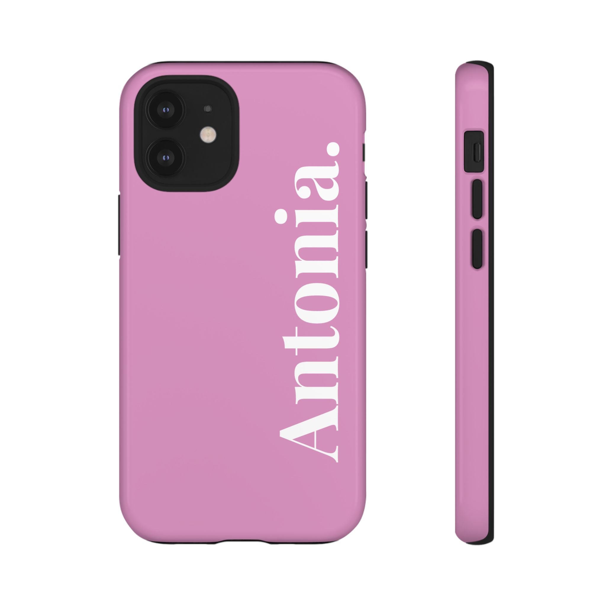 PINK BOLD NAME – Personalisierte Handyhülle mit Dual-Layer-Schutz