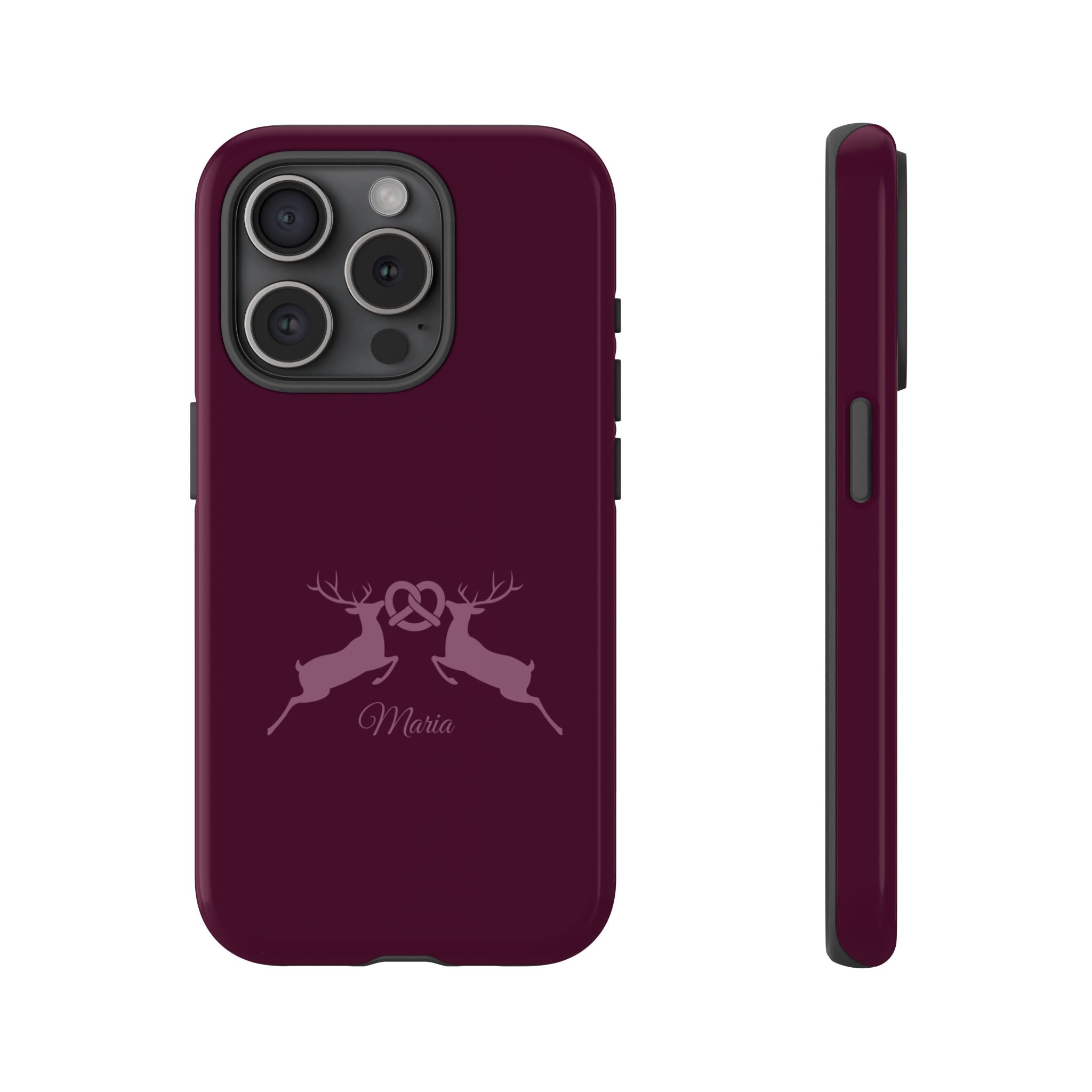 HIRSCH AUBERGINE – Personalisierte Handyhülle mit Dual-Layer-Schutz