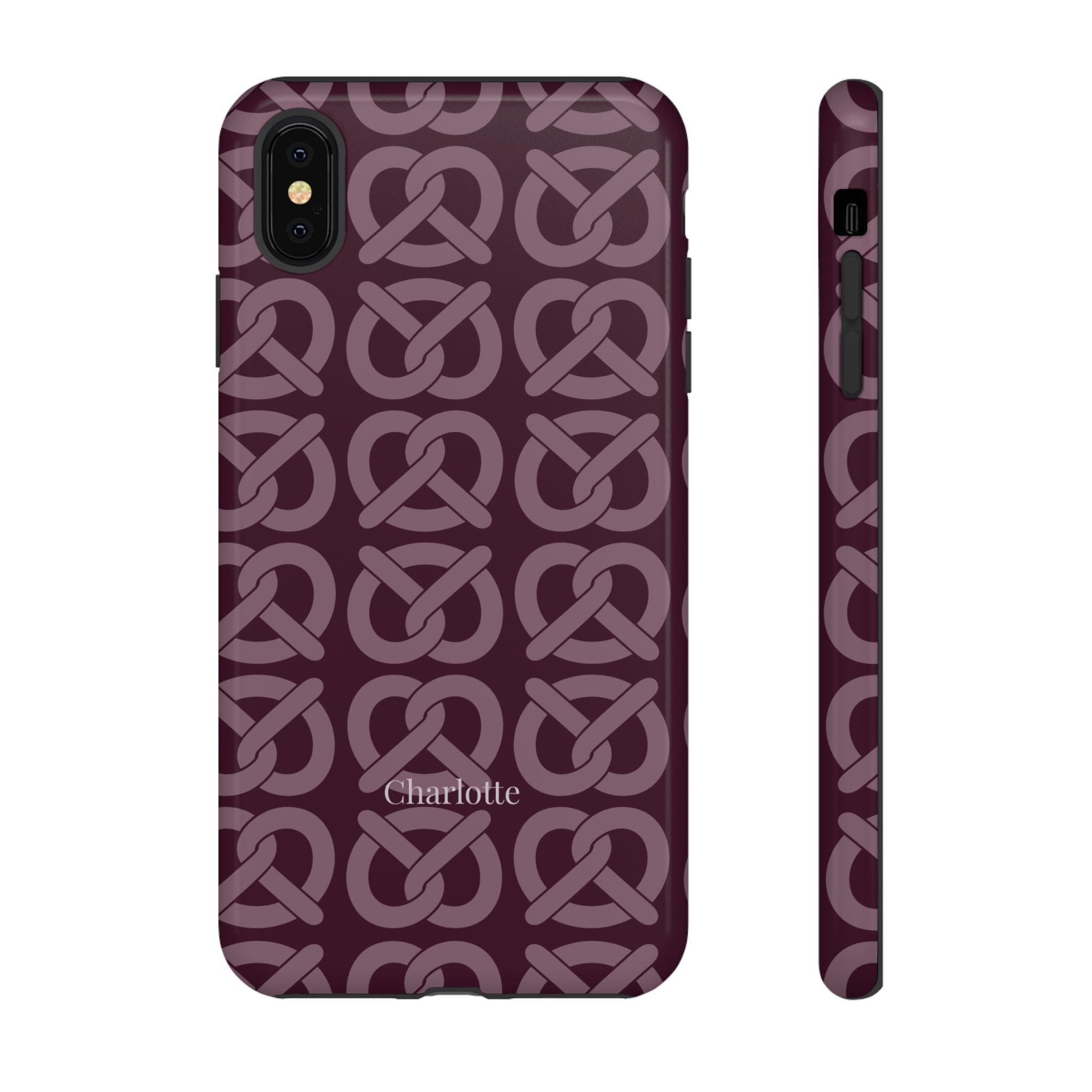 BREZN MONOGRAMM AUBERGINE – Personalisierte Handyhülle mit Dual-Layer-Schutz