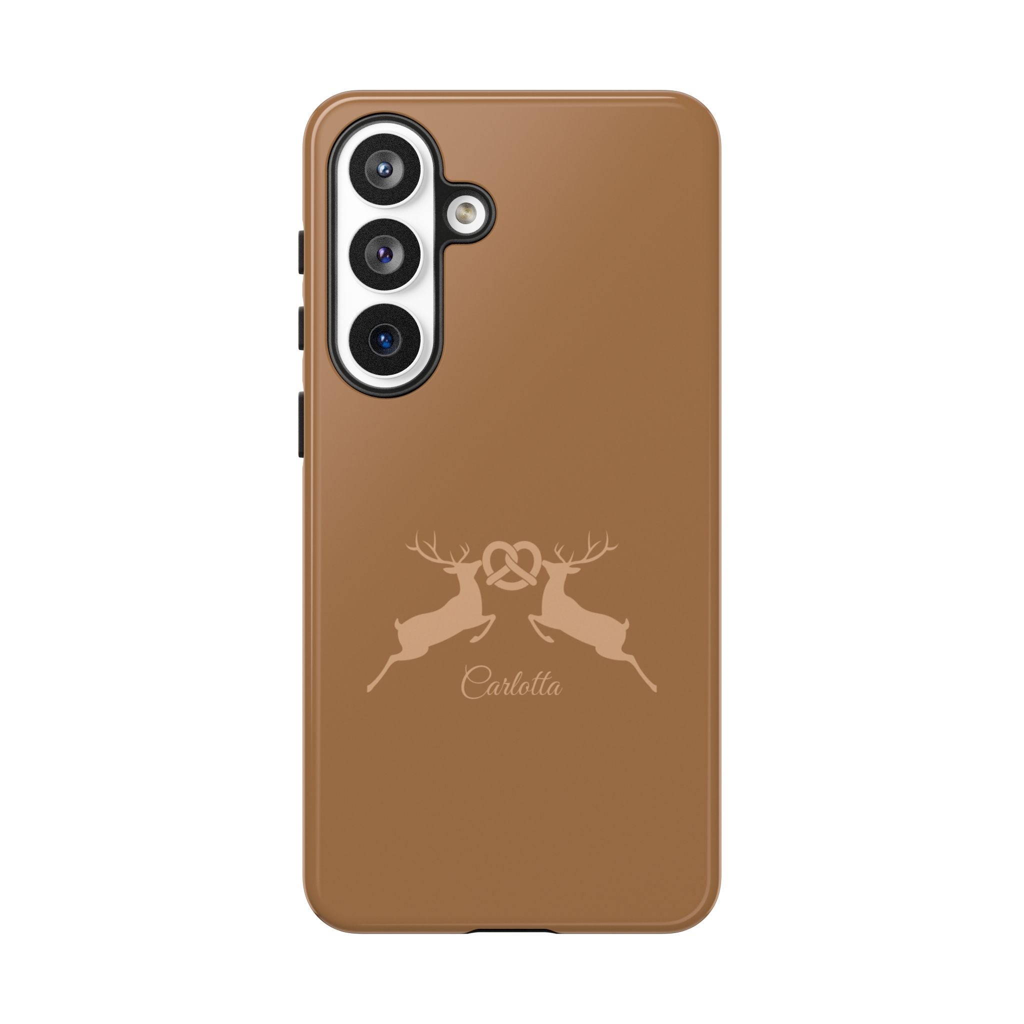 HIRSCH COGNAC– Personalisierte Handyhülle mit Dual-Layer-Schutz