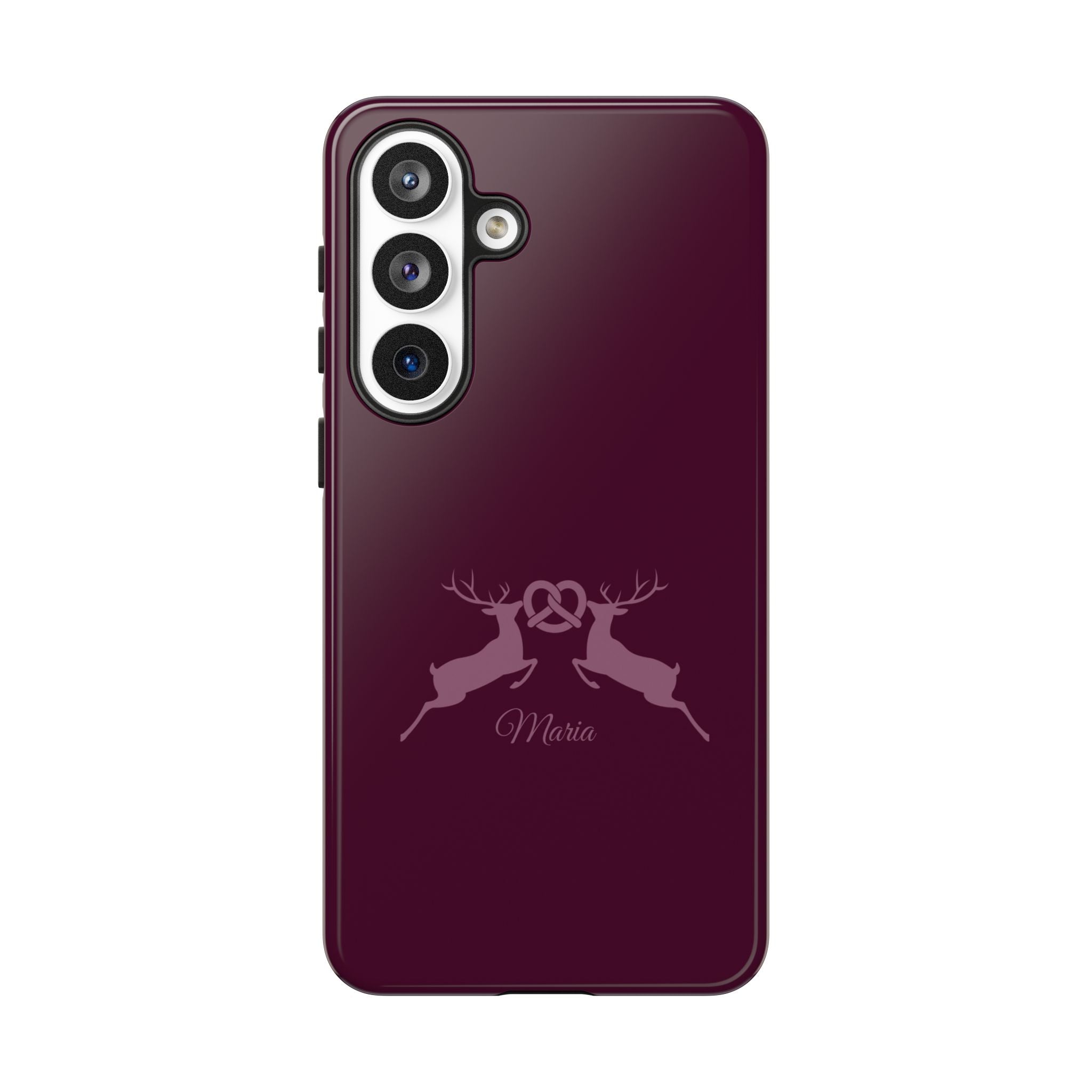 HIRSCH AUBERGINE – Personalisierte Handyhülle mit Dual-Layer-Schutz