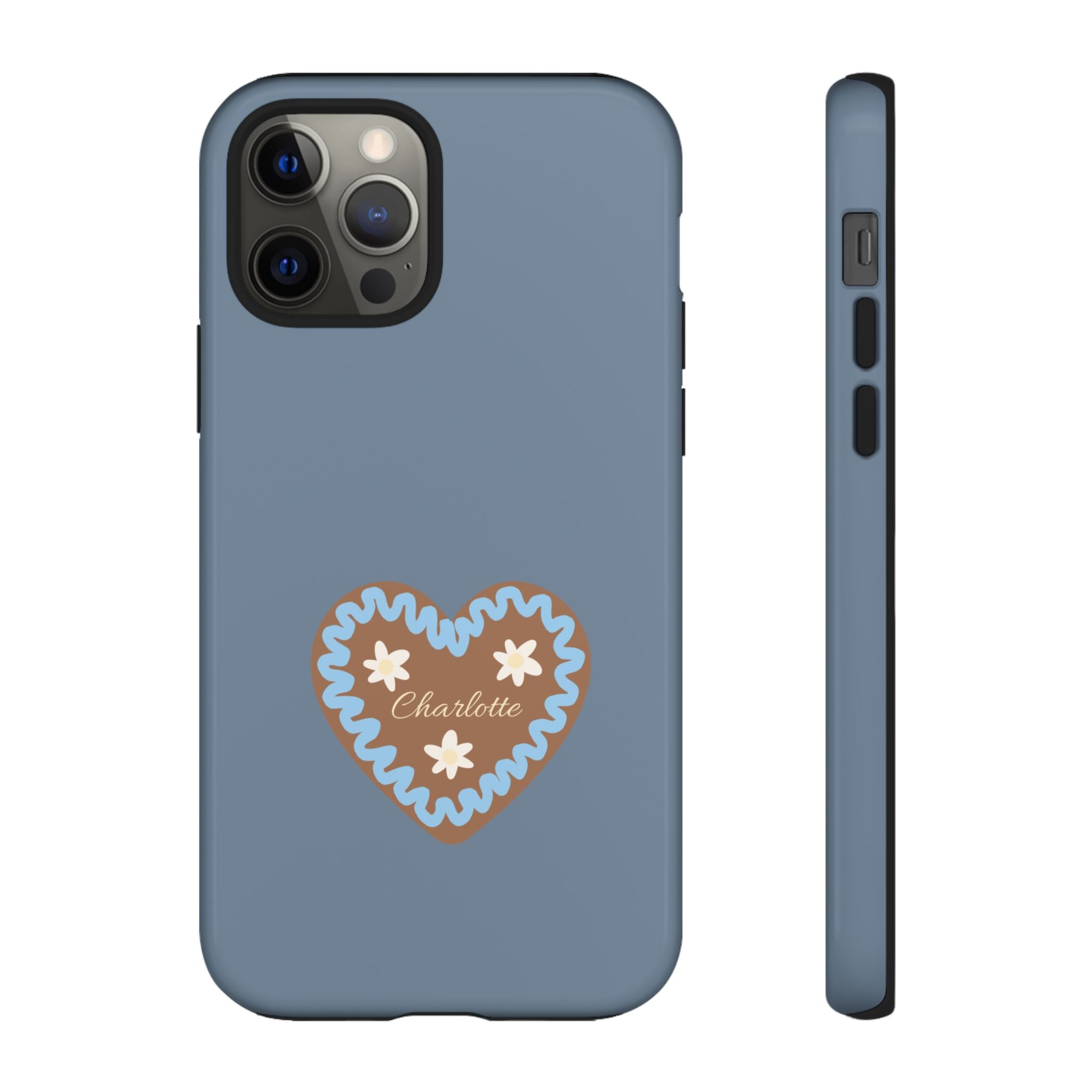 WIESNHERZ TAUBENBLAU – Personalisierte Handyhülle mit Dual-Layer-Schutz