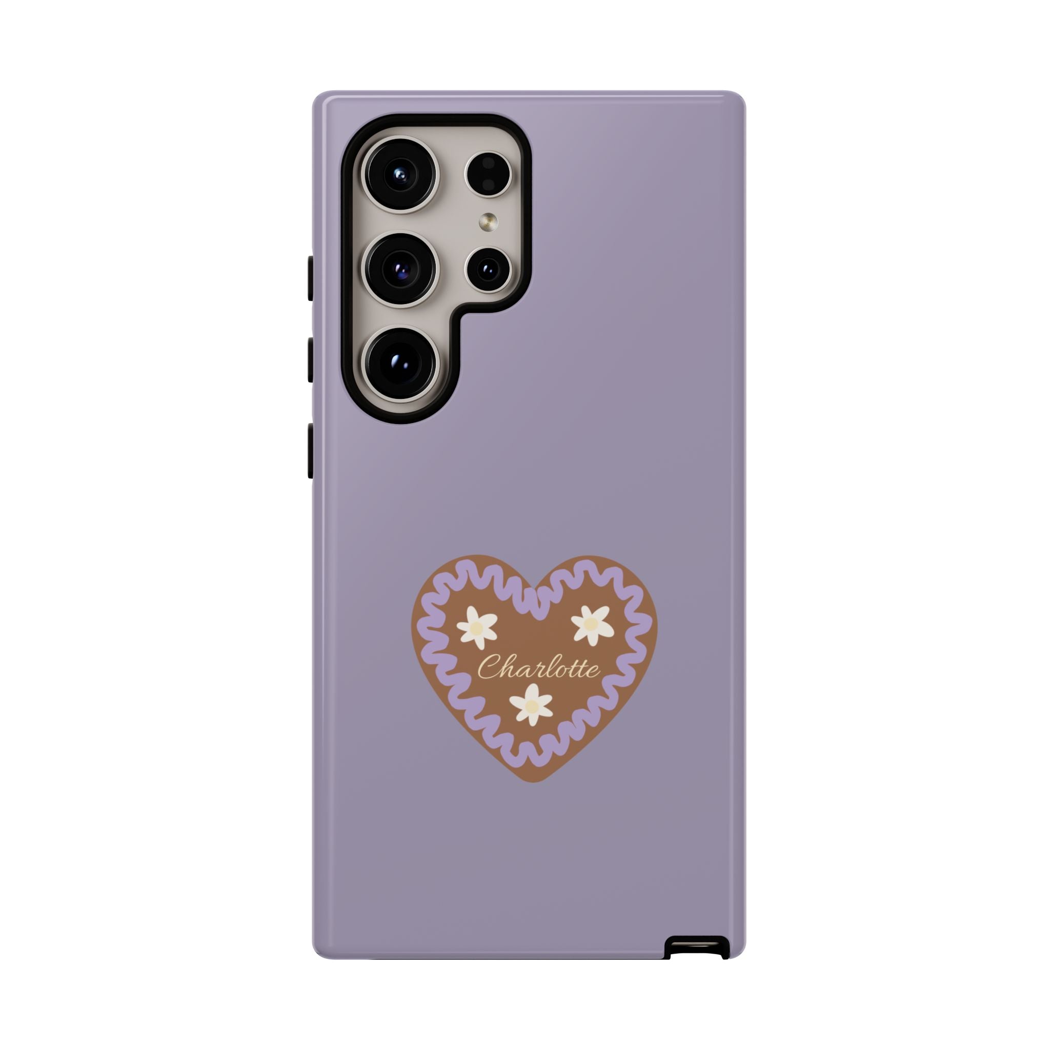 WIESNHERZ LAVENDEL – Personalisierte Handyhülle mit Dual-Layer-Schutz