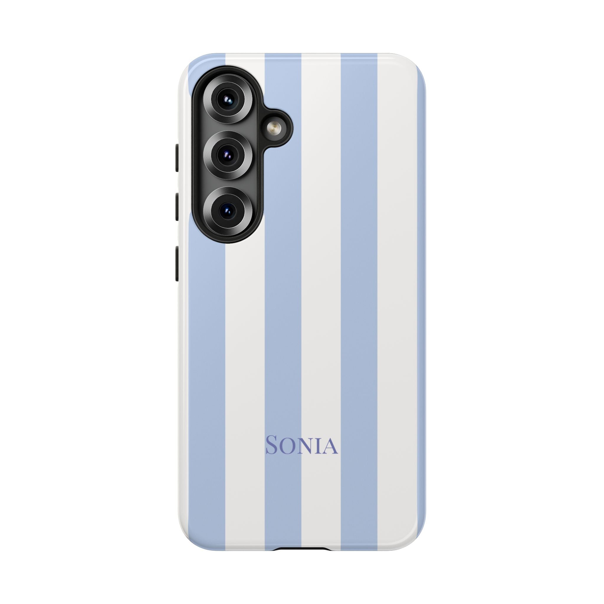 LIGHT BLUE STRIPES – Personalisierte Handyhülle mit Dual-Layer-Schutz