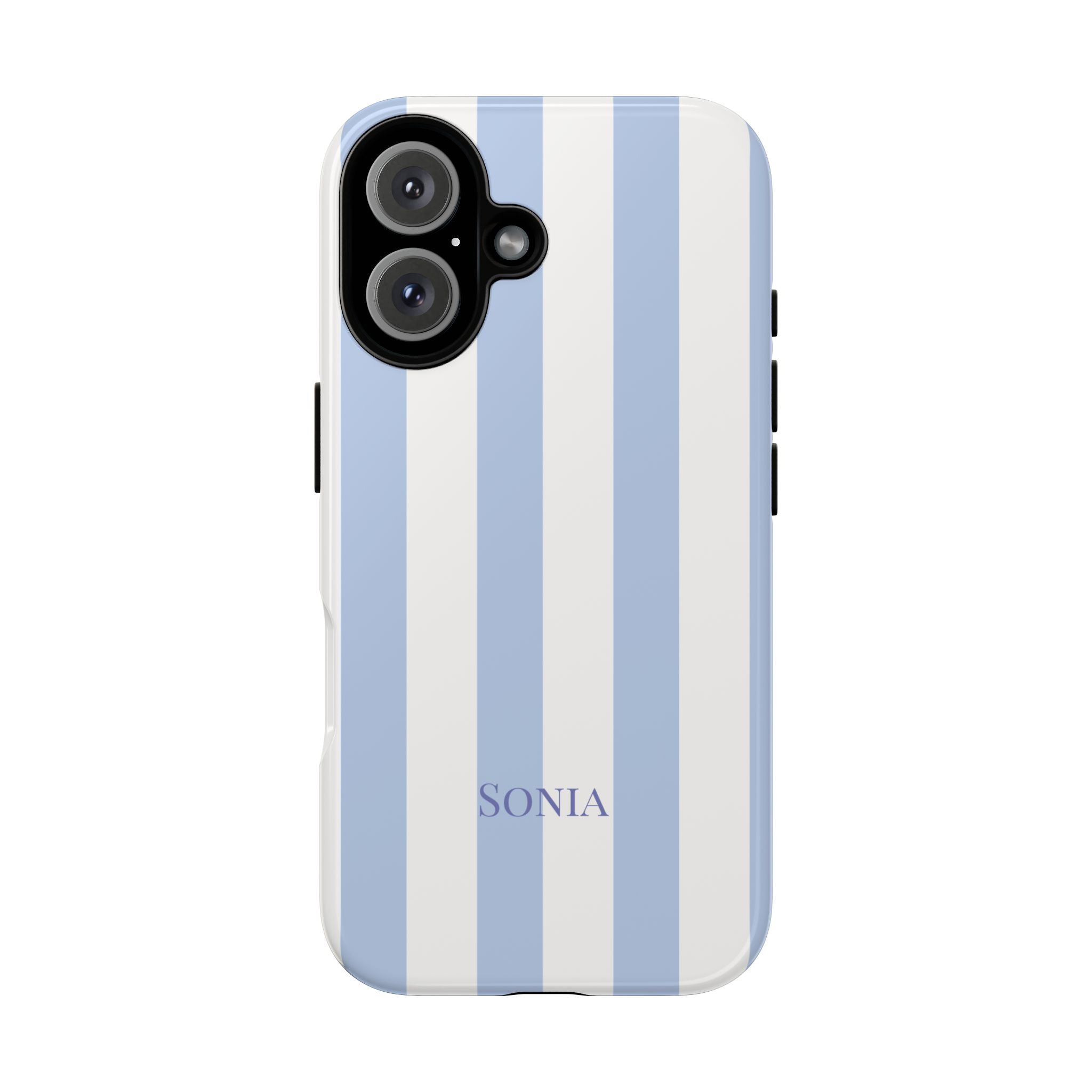 LIGHT BLUE STRIPES – Personalisierte Handyhülle mit Dual-Layer-Schutz