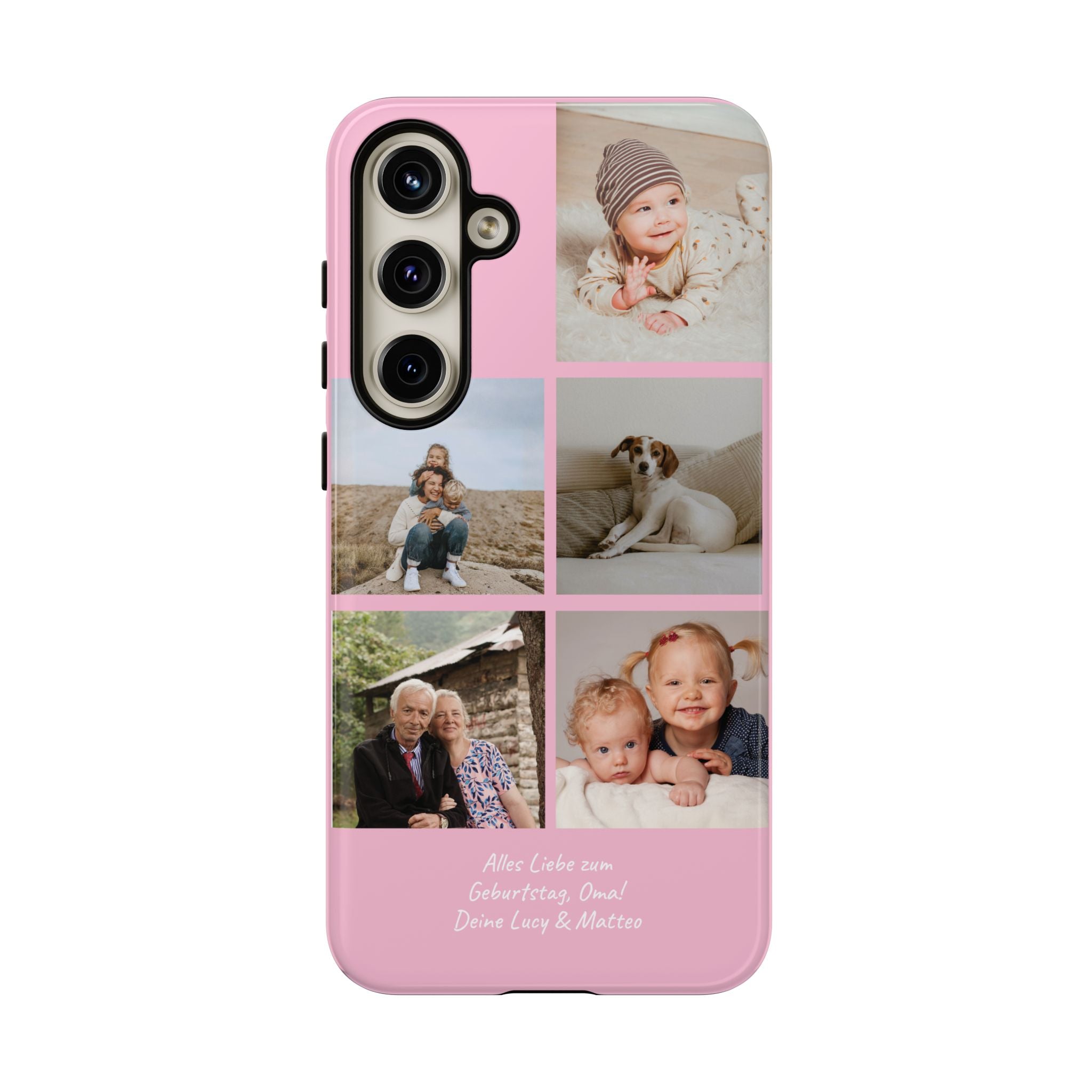PINK PHOTO COLLAGE – Personalisierte Foto Handyhülle mit Dual-Layer-Schutz