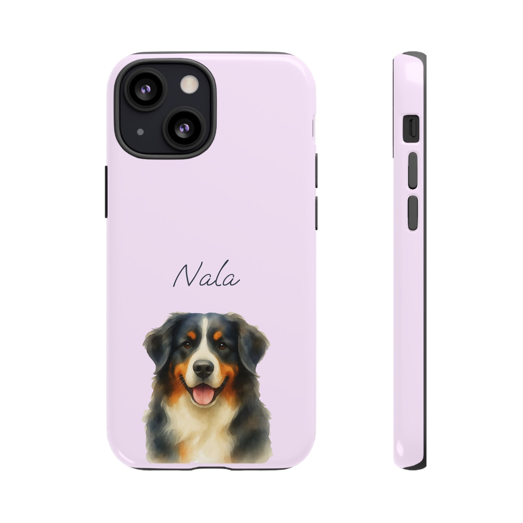 Pet Aquarell Lavendel – Personalisierte Handyhülle mit Dual-Layer-Schutz