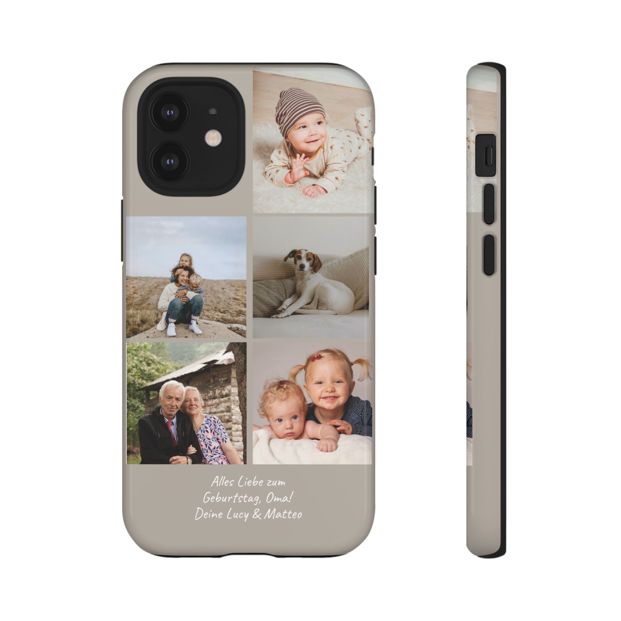 BEIGE COLLAGE – Personalisierte Foto Handyhülle mit Dual-Layer-Schutz