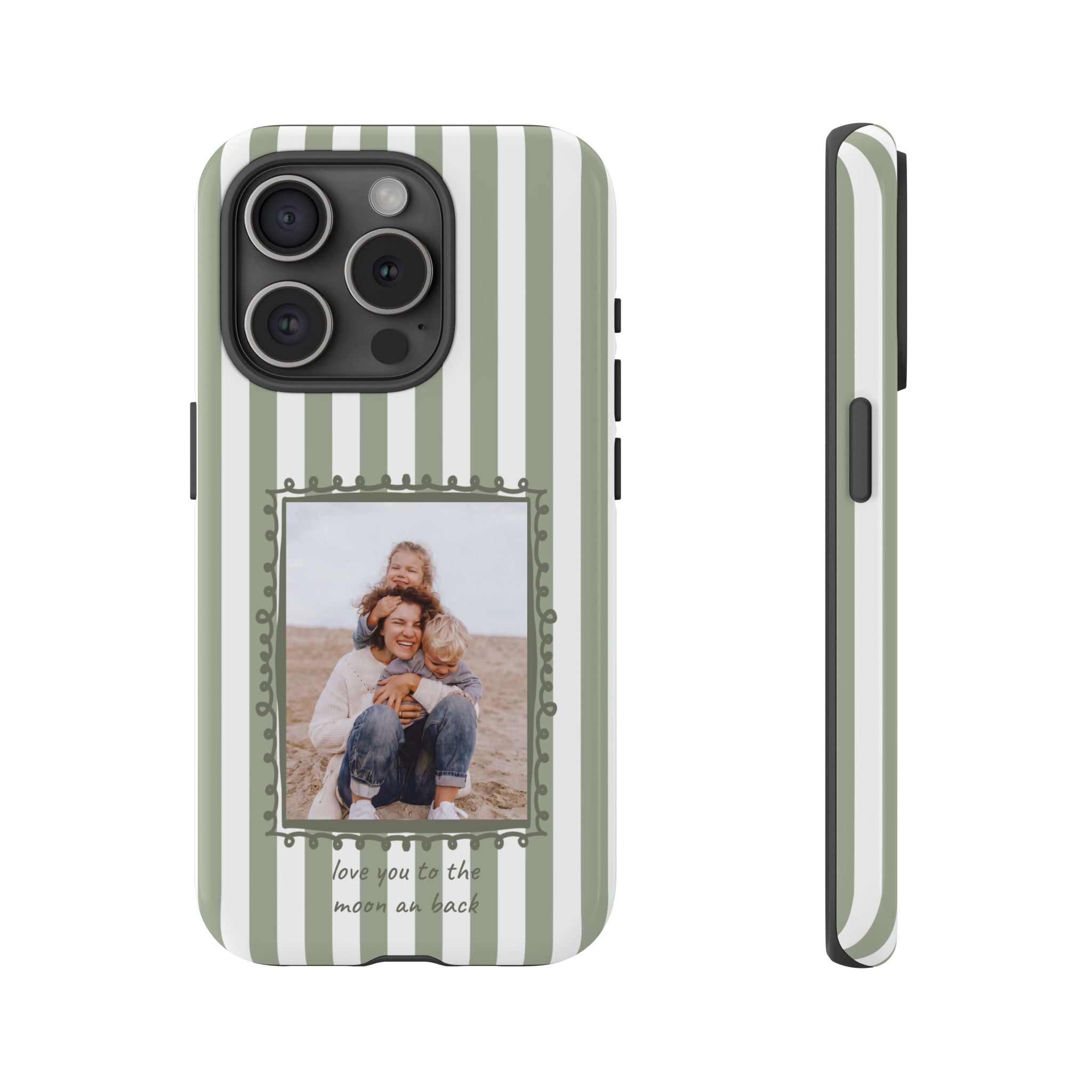 SALBEI STRIPES PHOTO FRAME – Personalisierte Foto Handyhülle mit Dual-Layer-Schutz