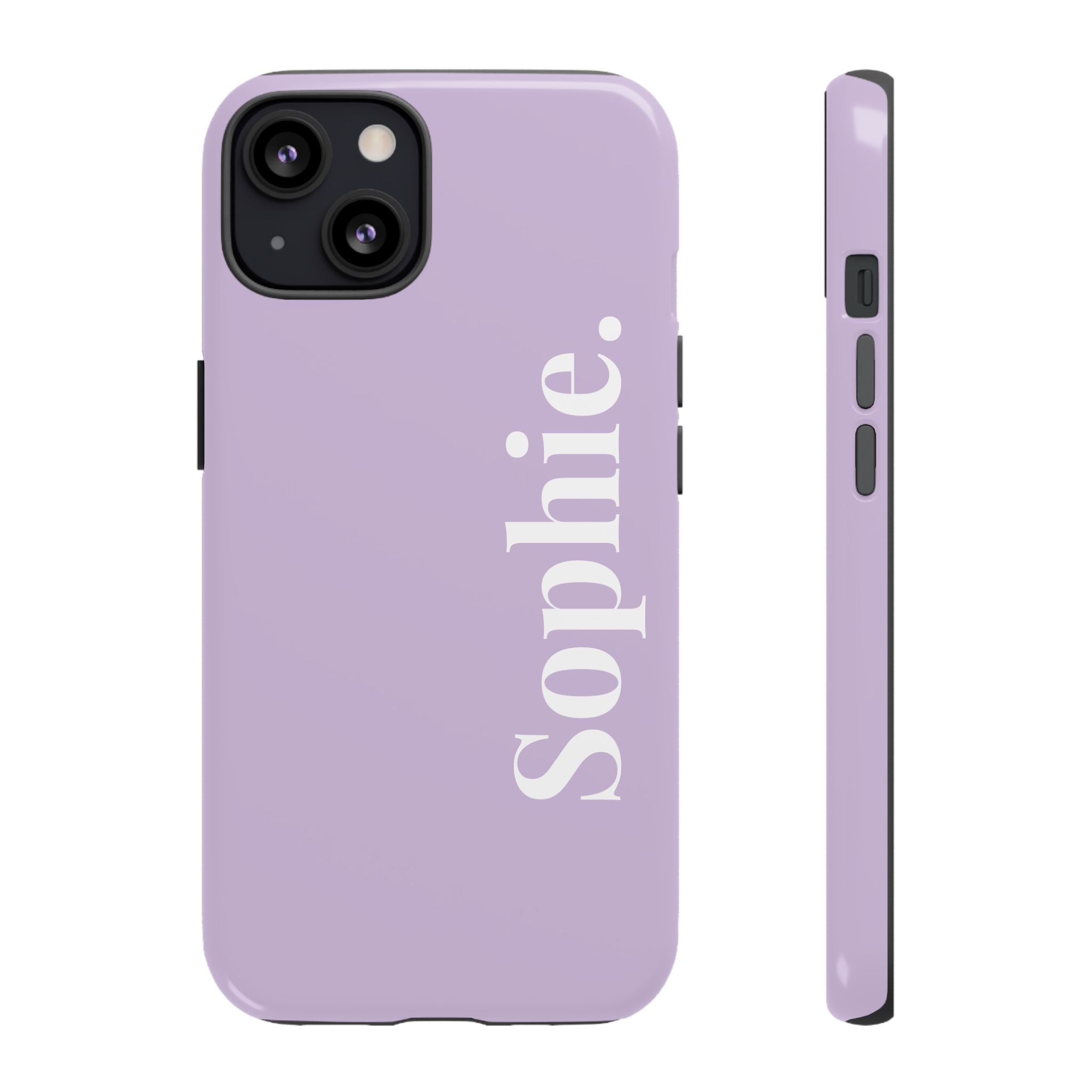 LAVENDEL BOLD NAME – Personalisierte Handyhülle mit Dual-Layer-Schutz