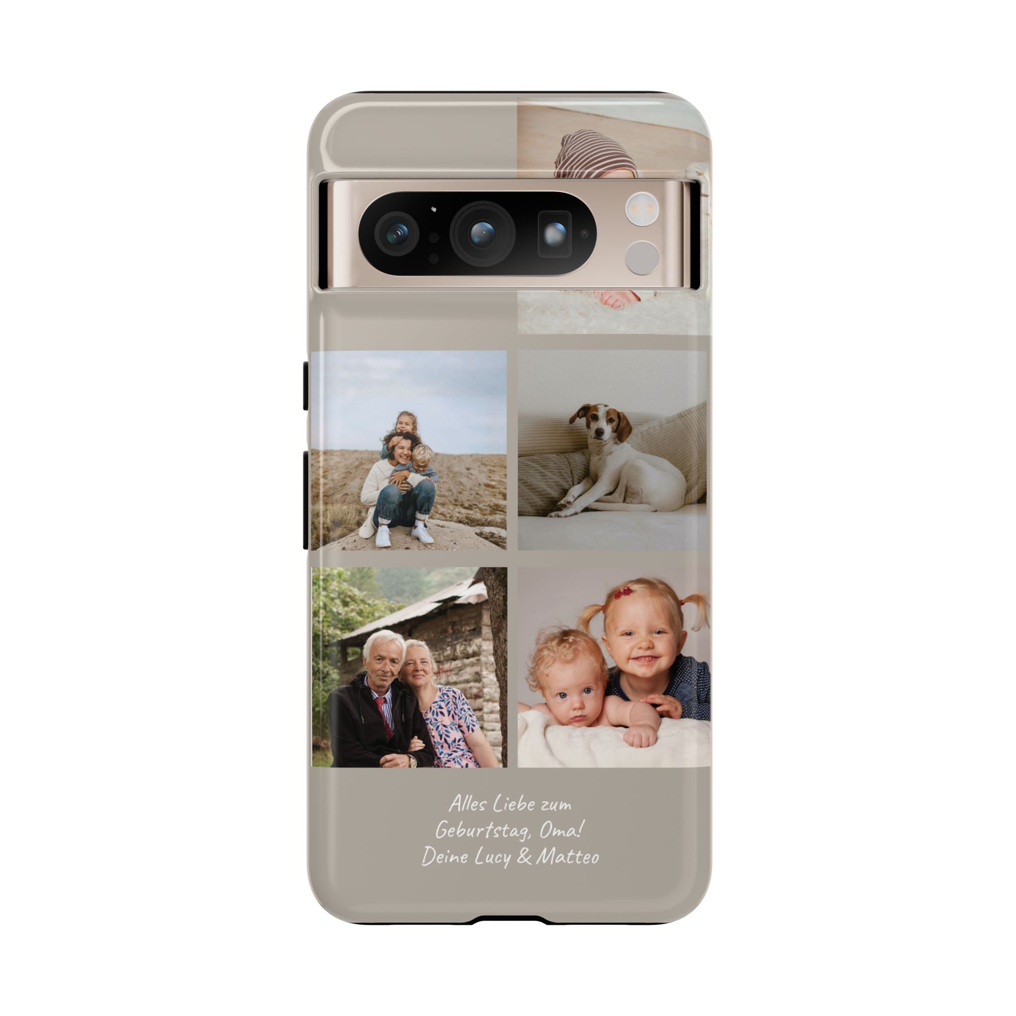 BEIGE COLLAGE – Personalisierte Foto Handyhülle mit Dual-Layer-Schutz