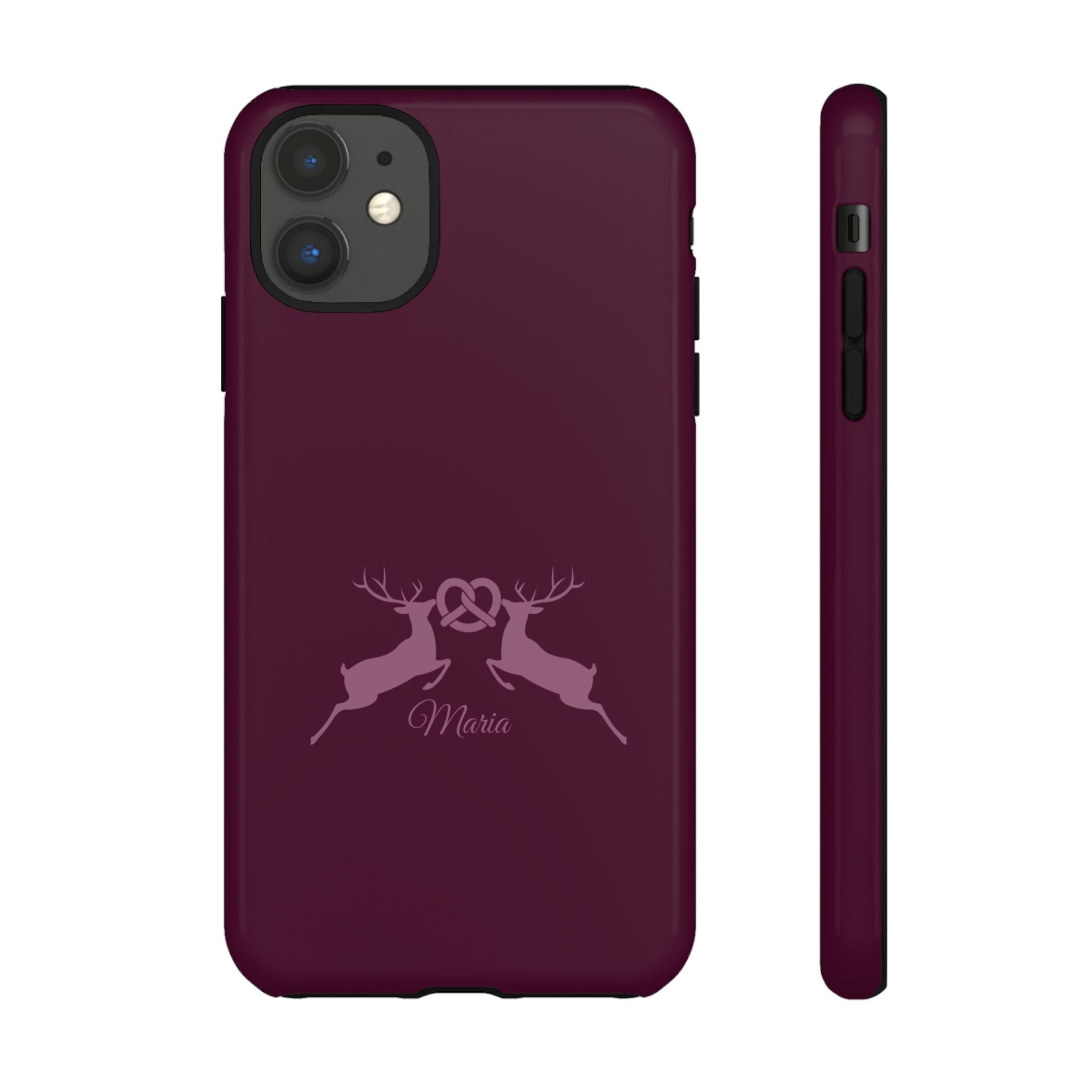 HIRSCH AUBERGINE – Personalisierte Handyhülle mit Dual-Layer-Schutz