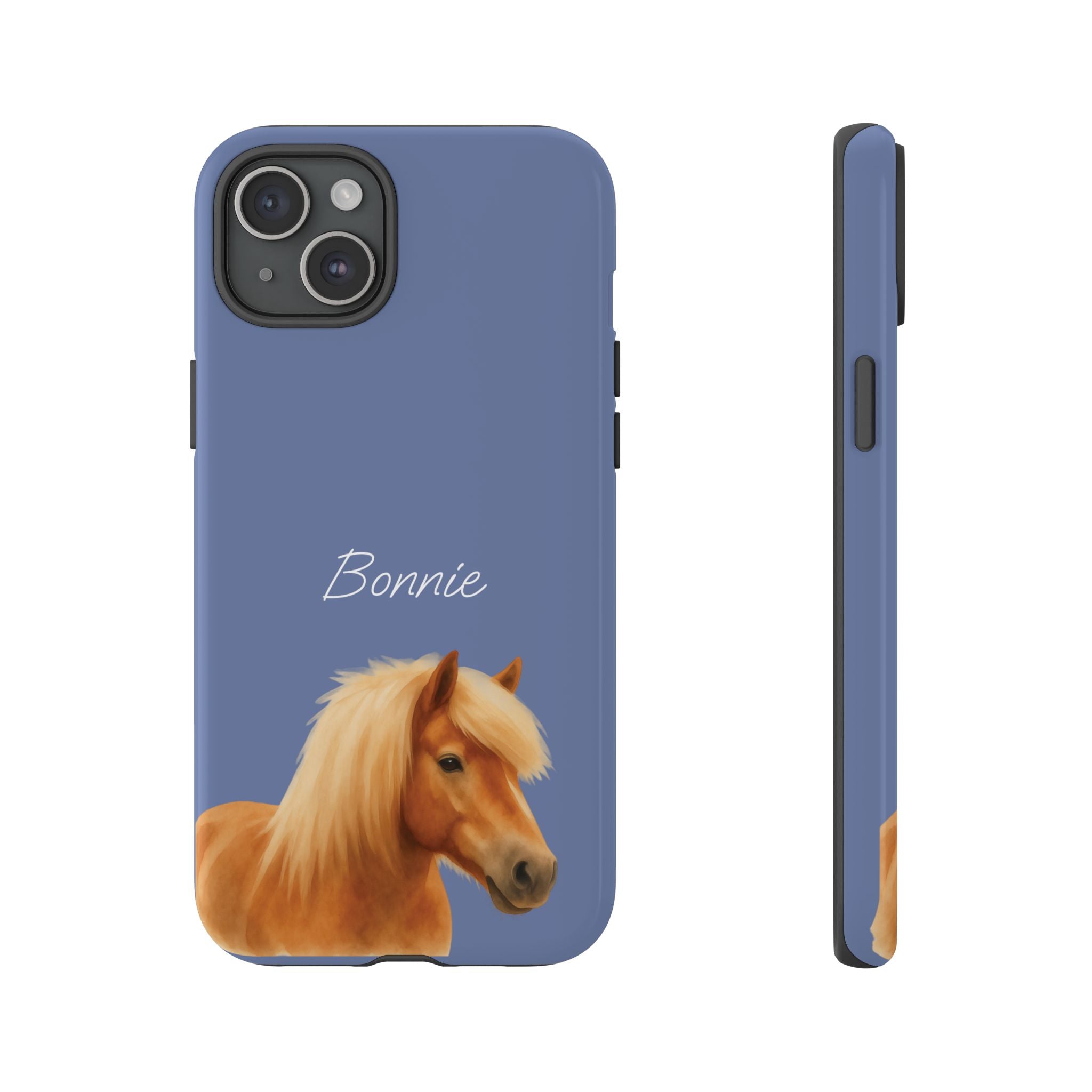 PET AQUARELL DUSTY BLUE – Personalisierte Handyhülle mit Dual-Layer-Schutz