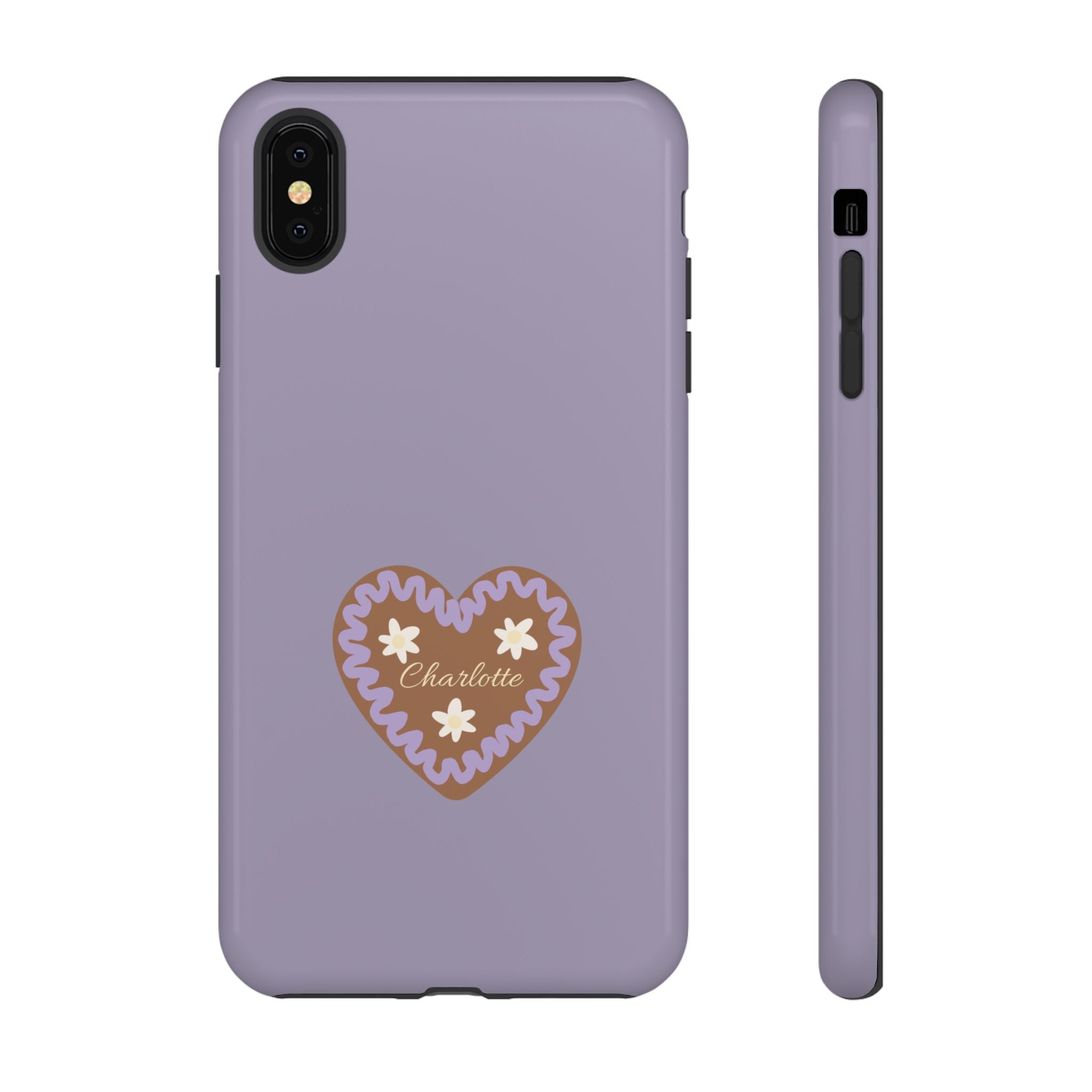 WIESNHERZ LAVENDEL – Personalisierte Handyhülle mit Dual-Layer-Schutz