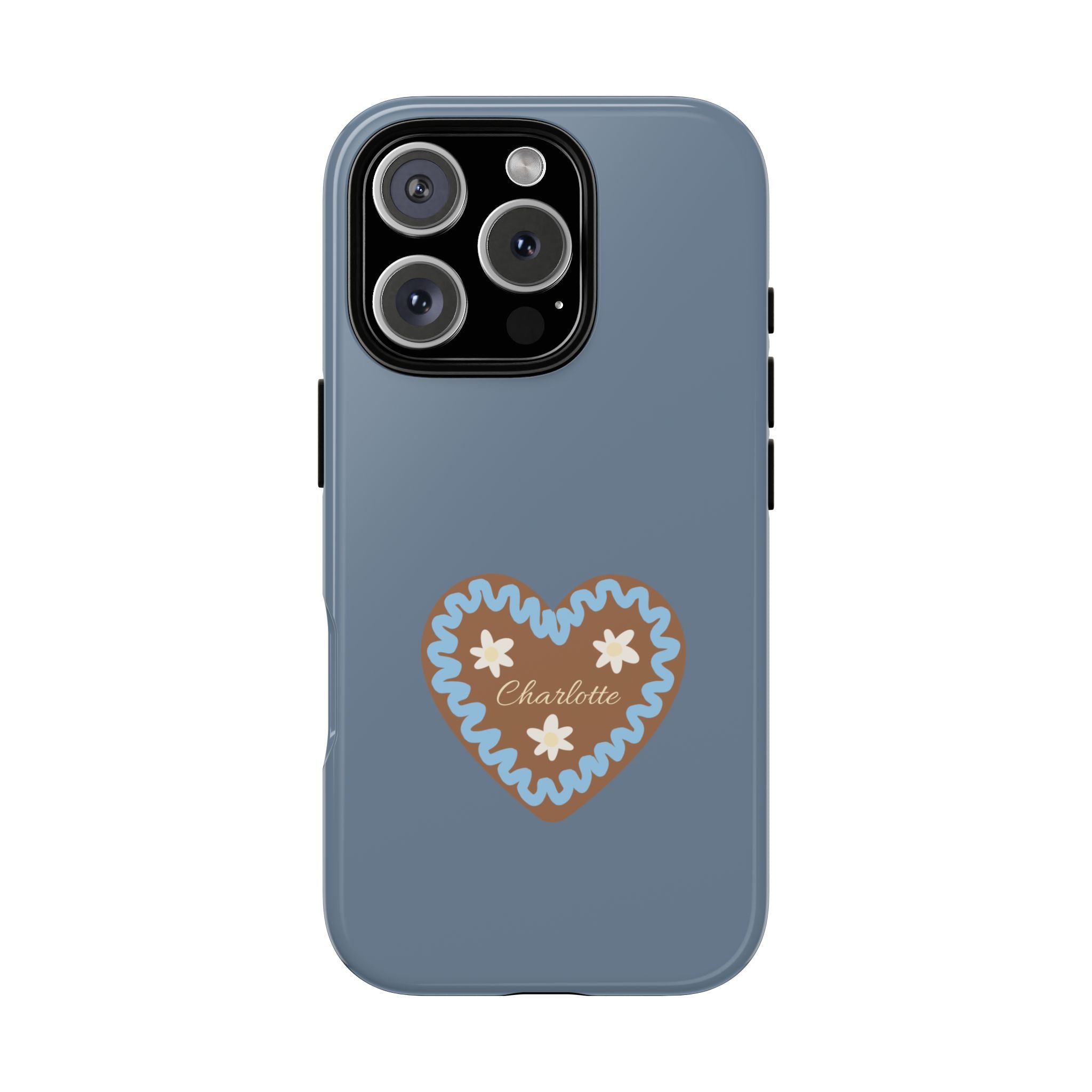 WIESNHERZ TAUBENBLAU – Personalisierte Handyhülle mit Dual-Layer-Schutz
