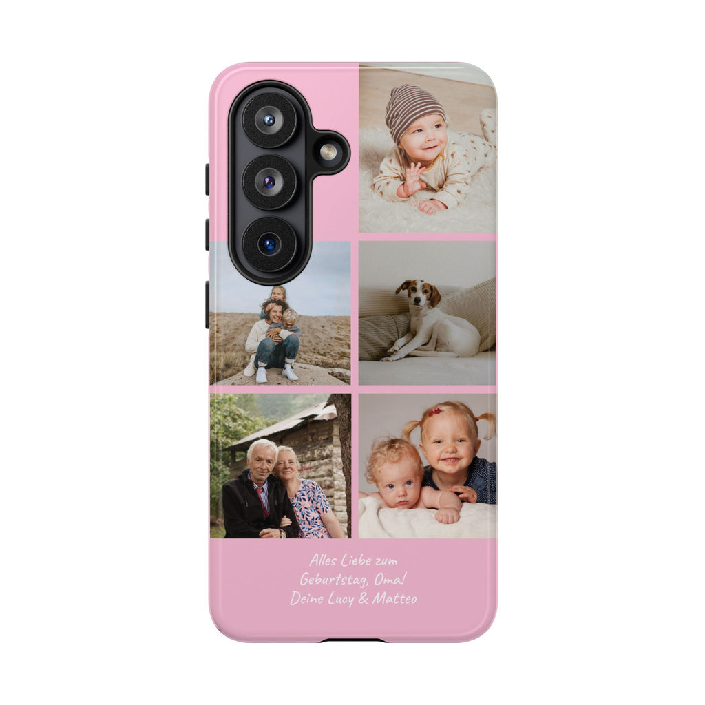 PINK PHOTO COLLAGE – Personalisierte Foto Handyhülle mit Dual-Layer-Schutz