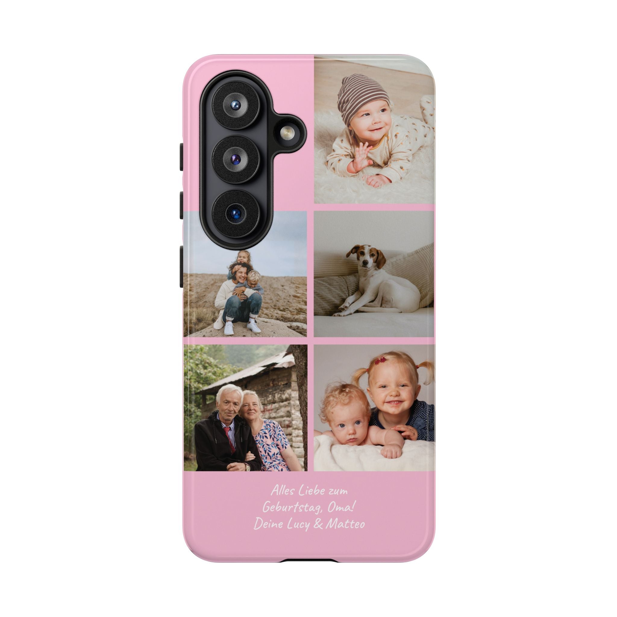 PINK PHOTO COLLAGE – Personalisierte Foto Handyhülle mit Dual-Layer-Schutz