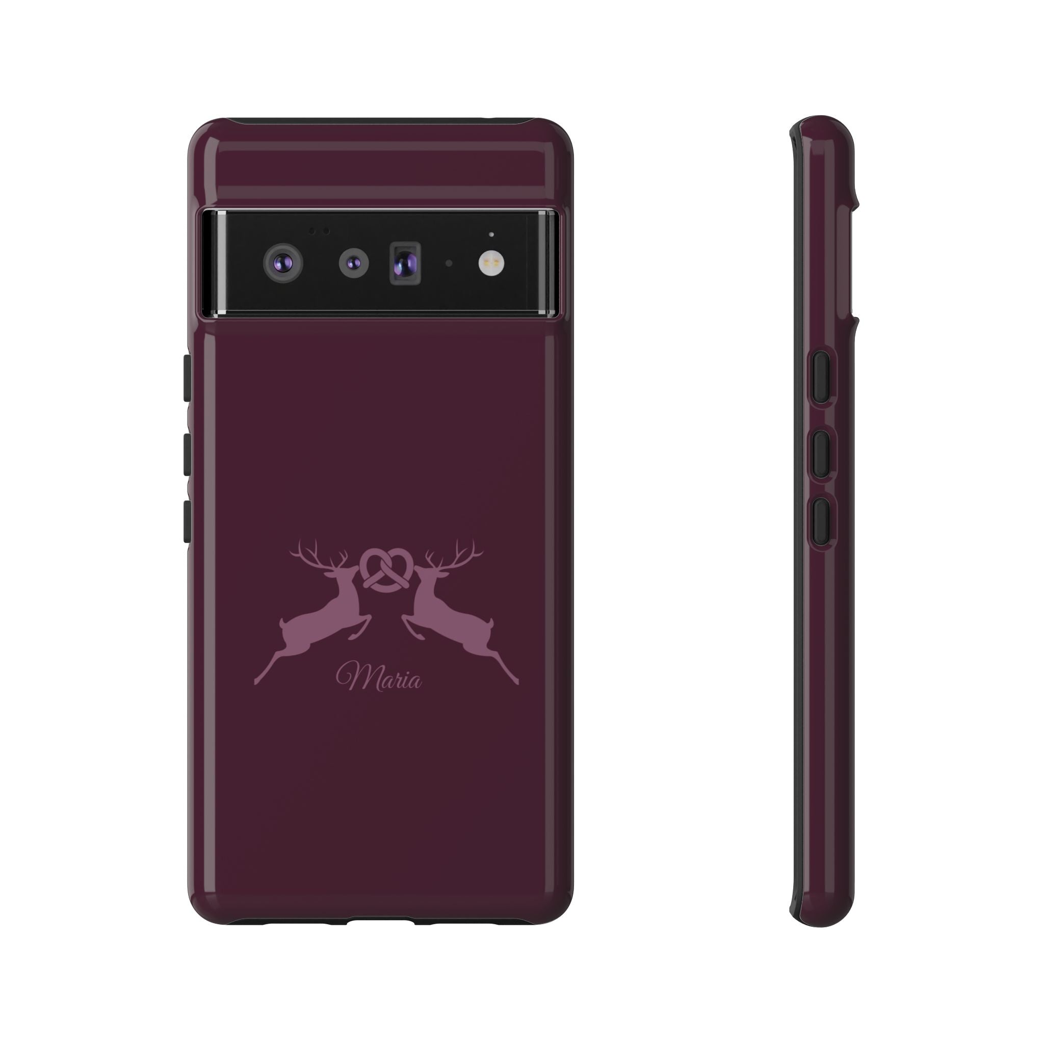 HIRSCH AUBERGINE – Personalisierte Handyhülle mit Dual-Layer-Schutz
