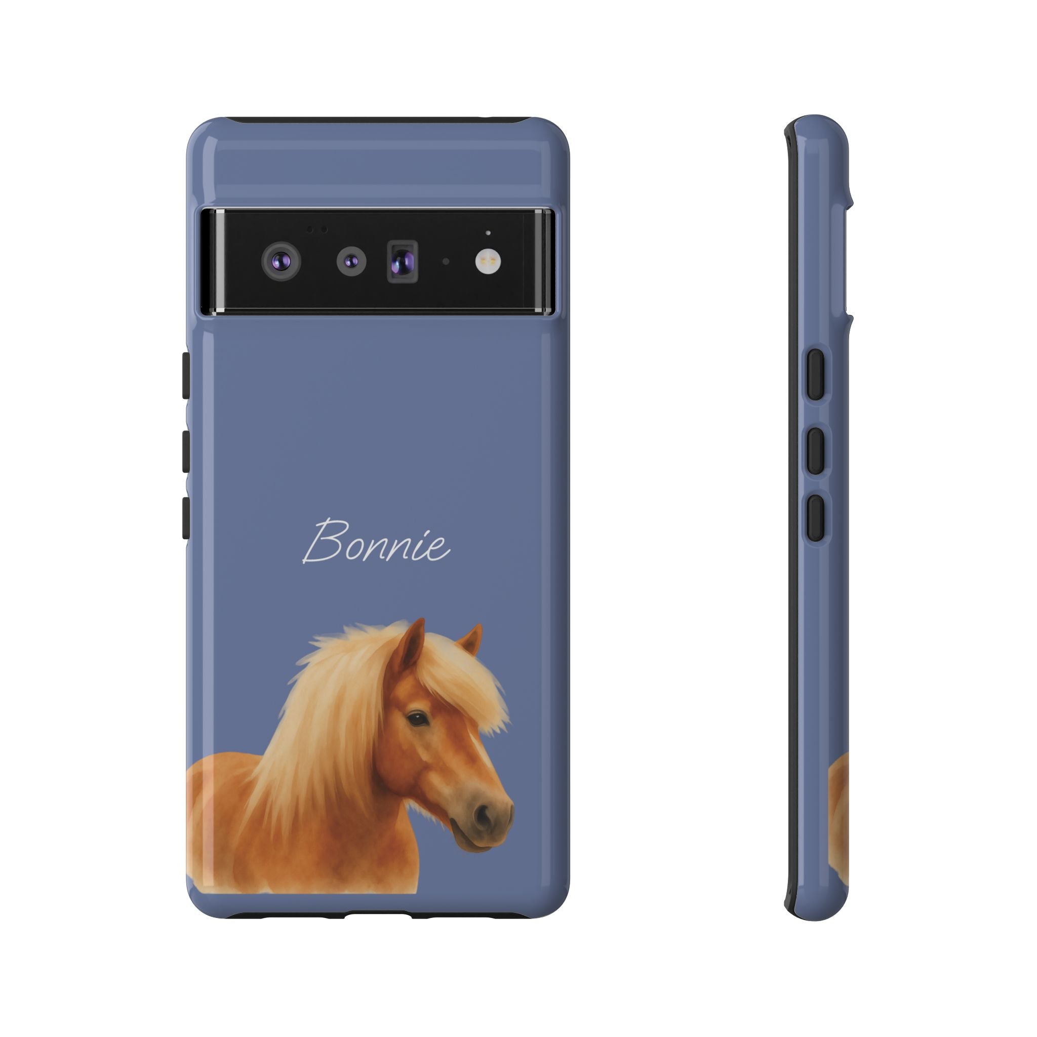 PET AQUARELL DUSTY BLUE – Personalisierte Handyhülle mit Dual-Layer-Schutz