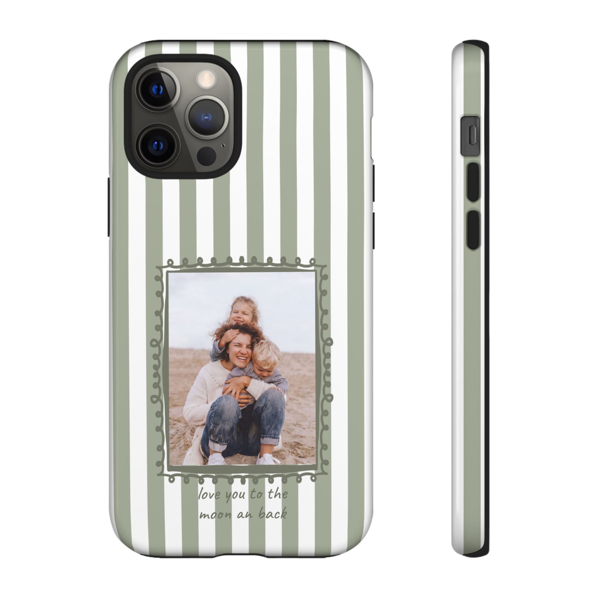 SALBEI STRIPES PHOTO FRAME – Personalisierte Foto Handyhülle mit Dual-Layer-Schutz