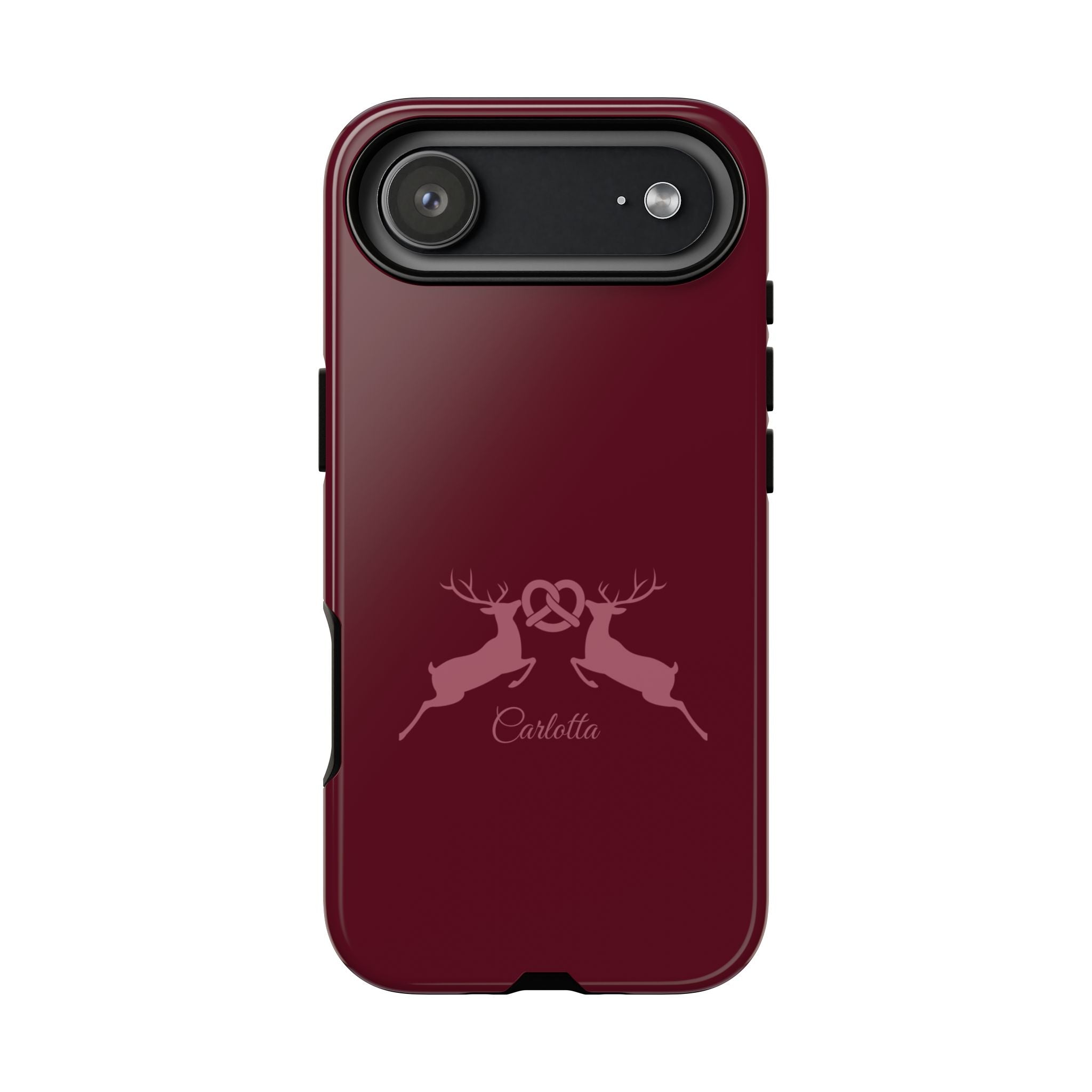 HIRSCH BORDEAUX – Personalisierte Handyhülle mit Dual-Layer-Schutz