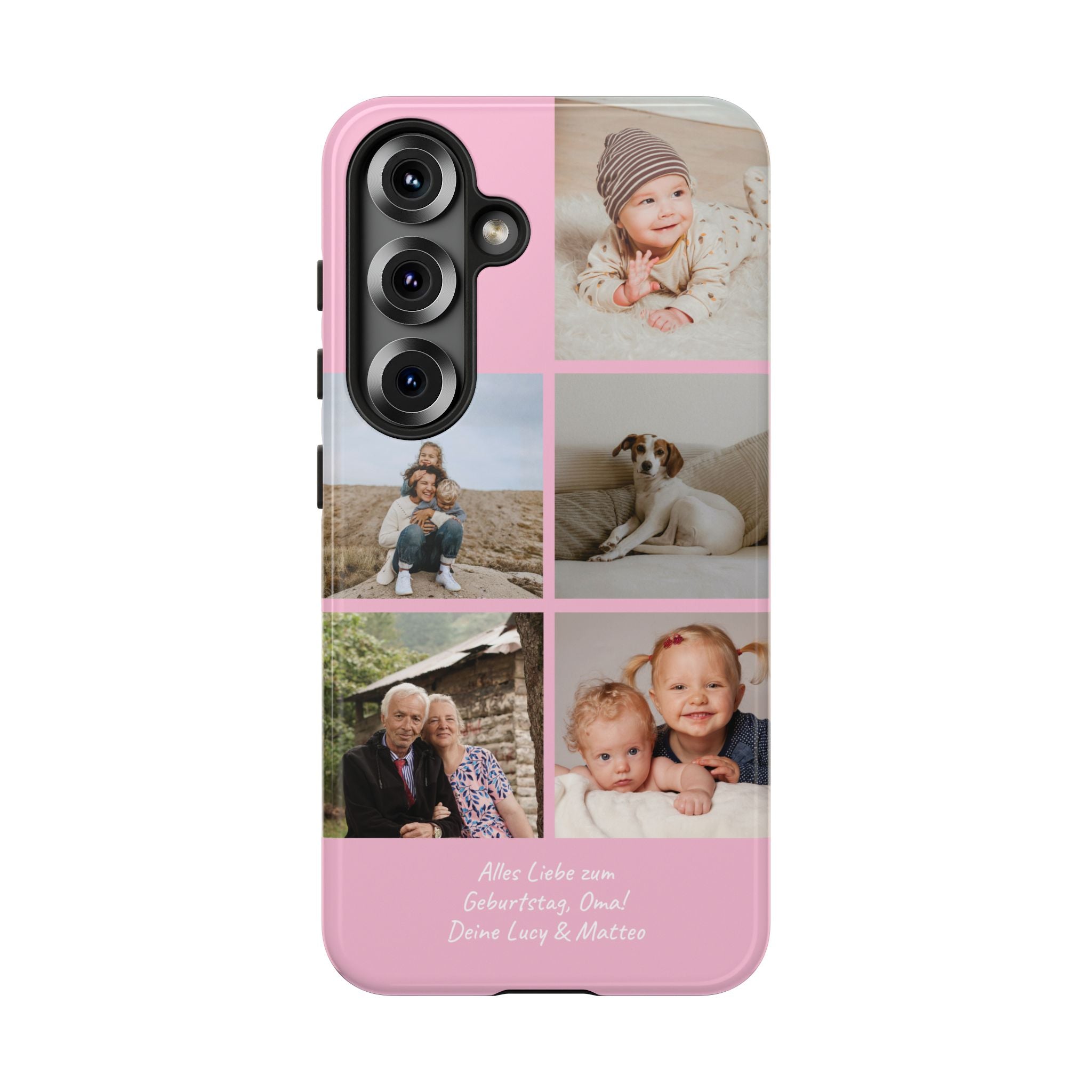 PINK PHOTO COLLAGE – Personalisierte Foto Handyhülle mit Dual-Layer-Schutz