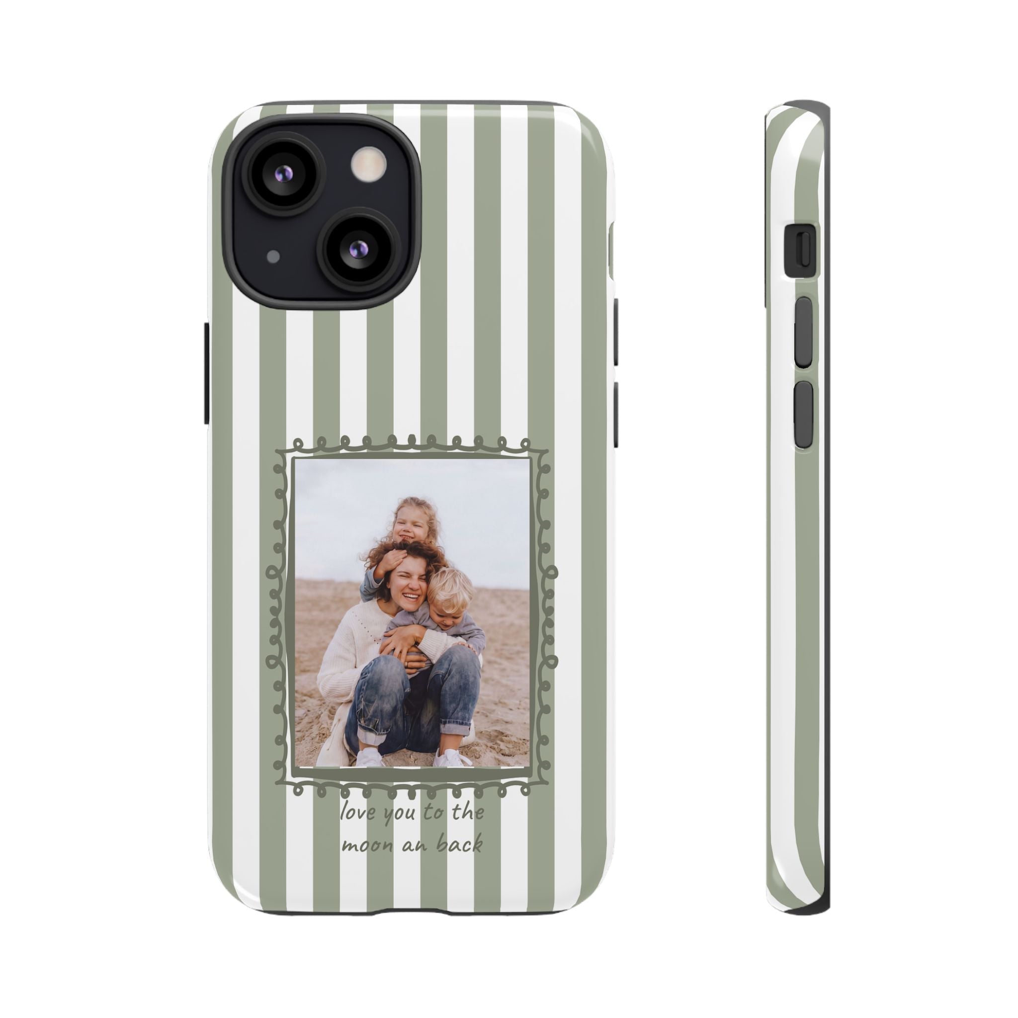 SALBEI STRIPES PHOTO FRAME – Personalisierte Foto Handyhülle mit Dual-Layer-Schutz