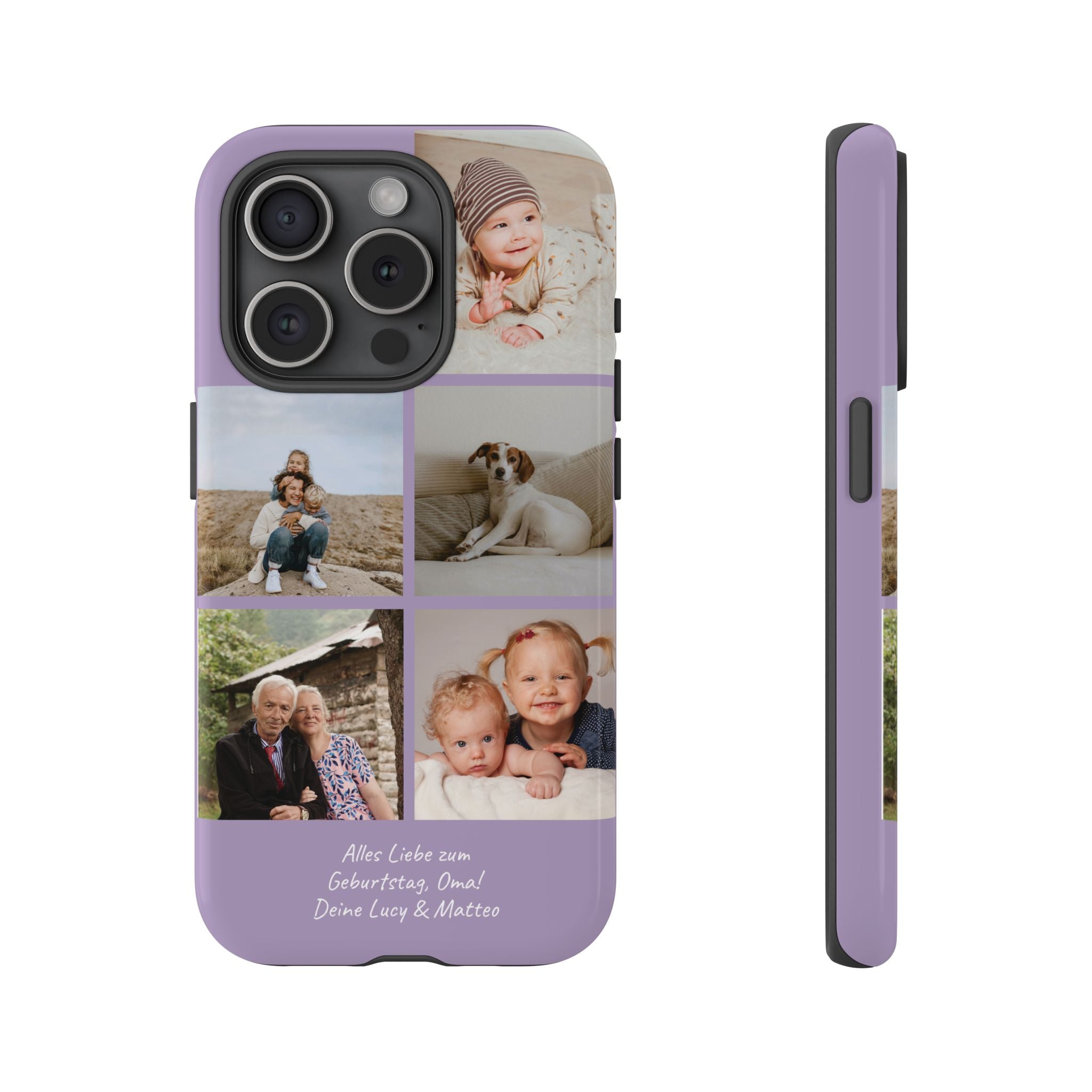 LAVENDEL COLLAGE – Personalisierte Foto Handyhülle mit Dual-Layer-Schutz