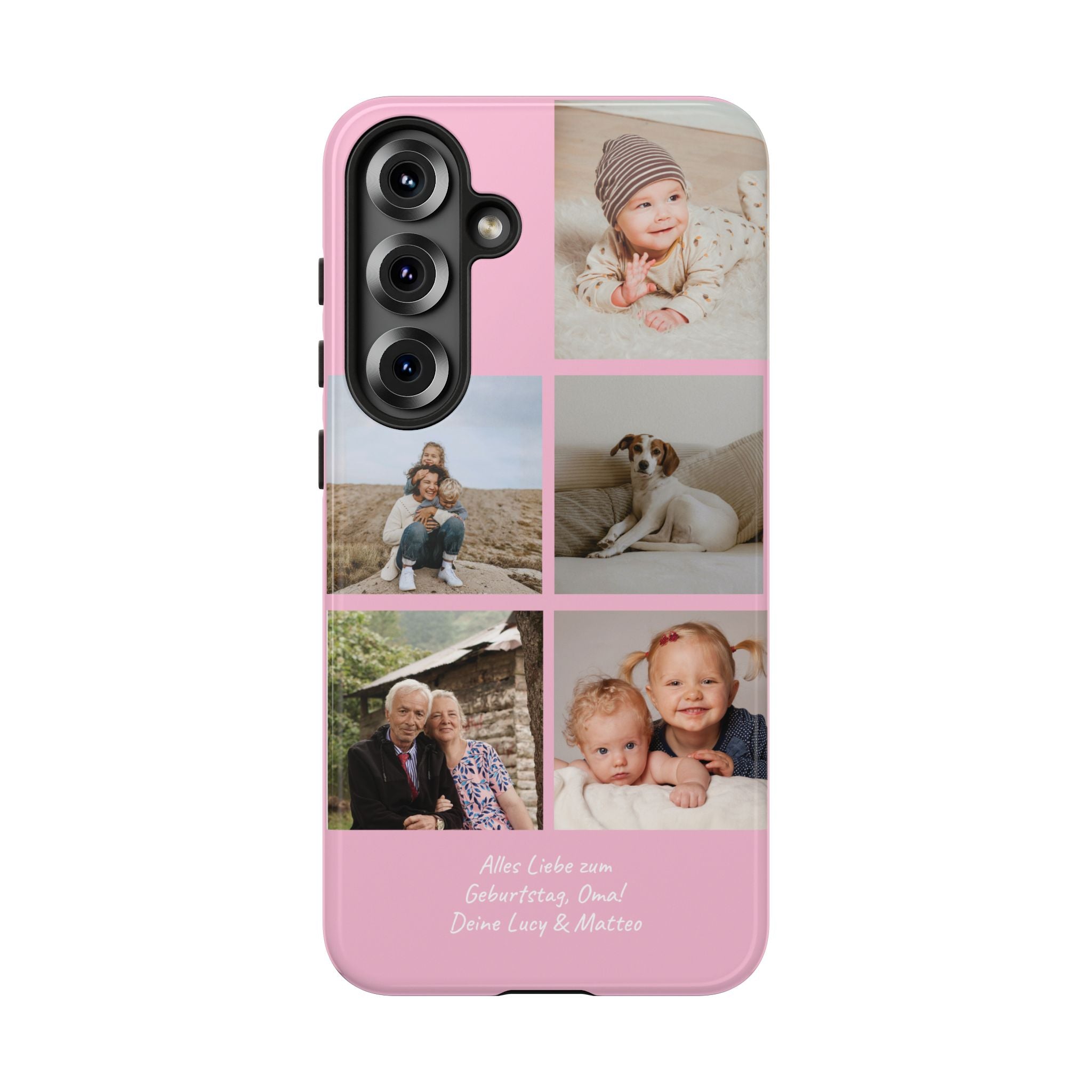 PINK PHOTO COLLAGE – Personalisierte Foto Handyhülle mit Dual-Layer-Schutz