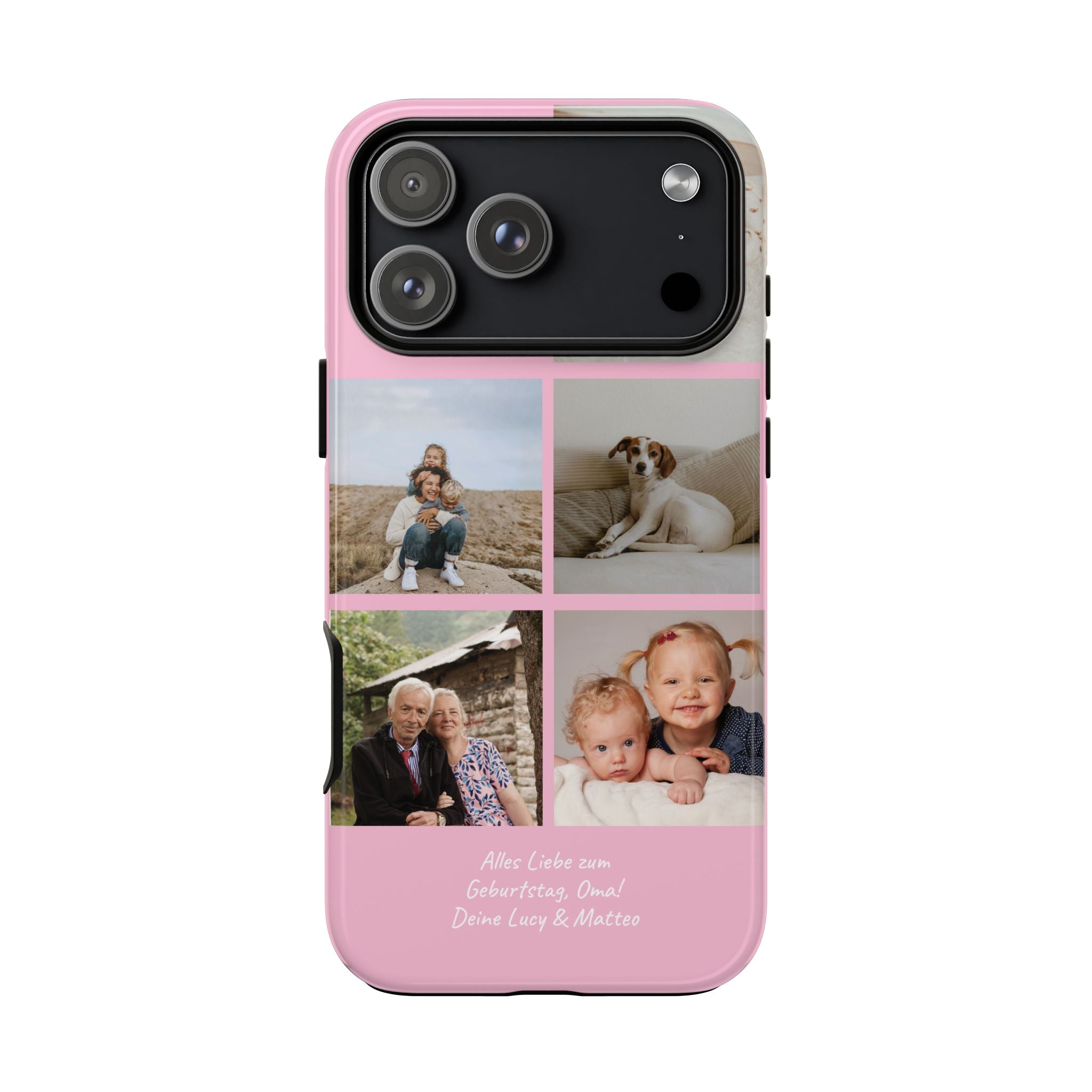 PINK PHOTO COLLAGE – Personalisierte Foto Handyhülle mit Dual-Layer-Schutz
