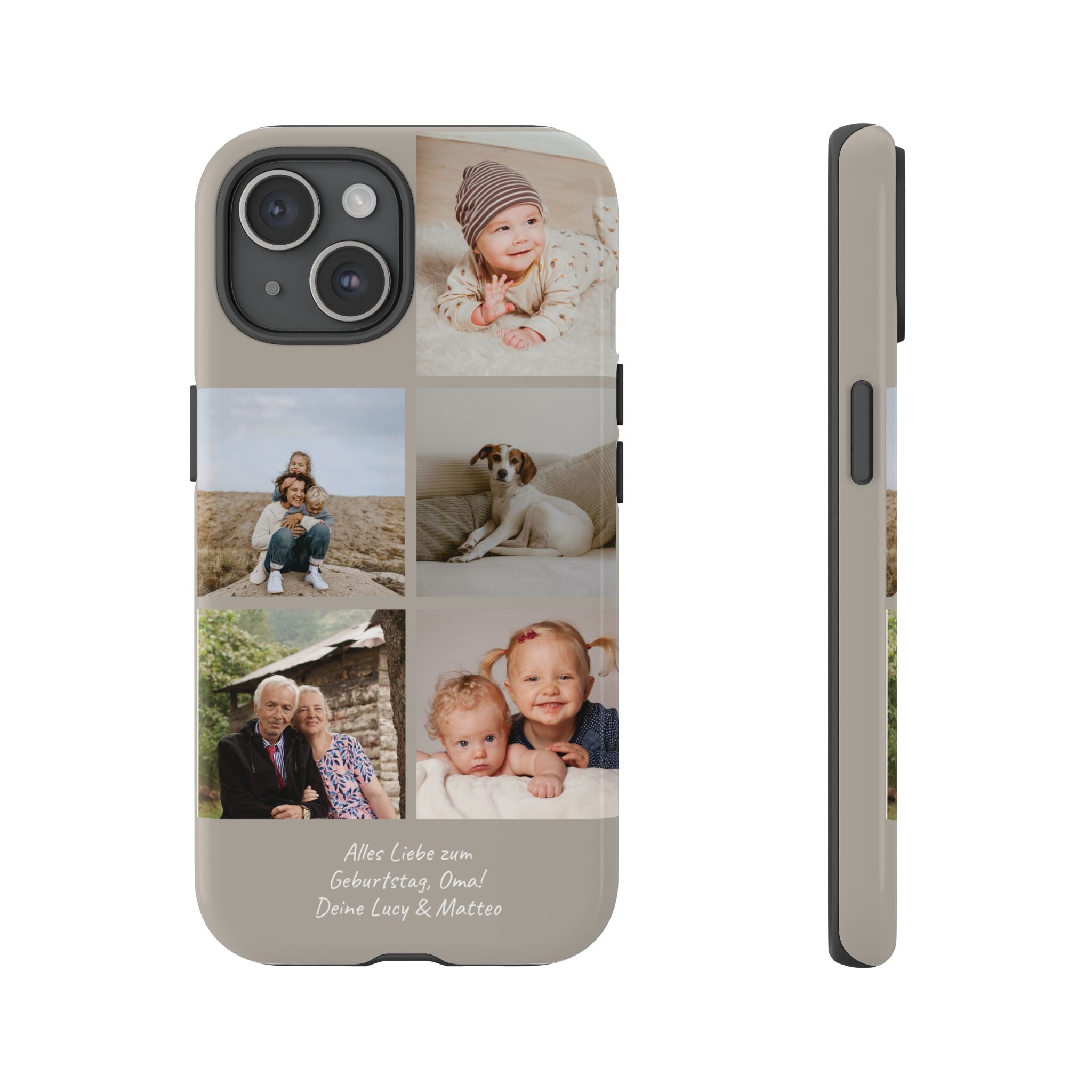 BEIGE COLLAGE – Personalisierte Foto Handyhülle mit Dual-Layer-Schutz