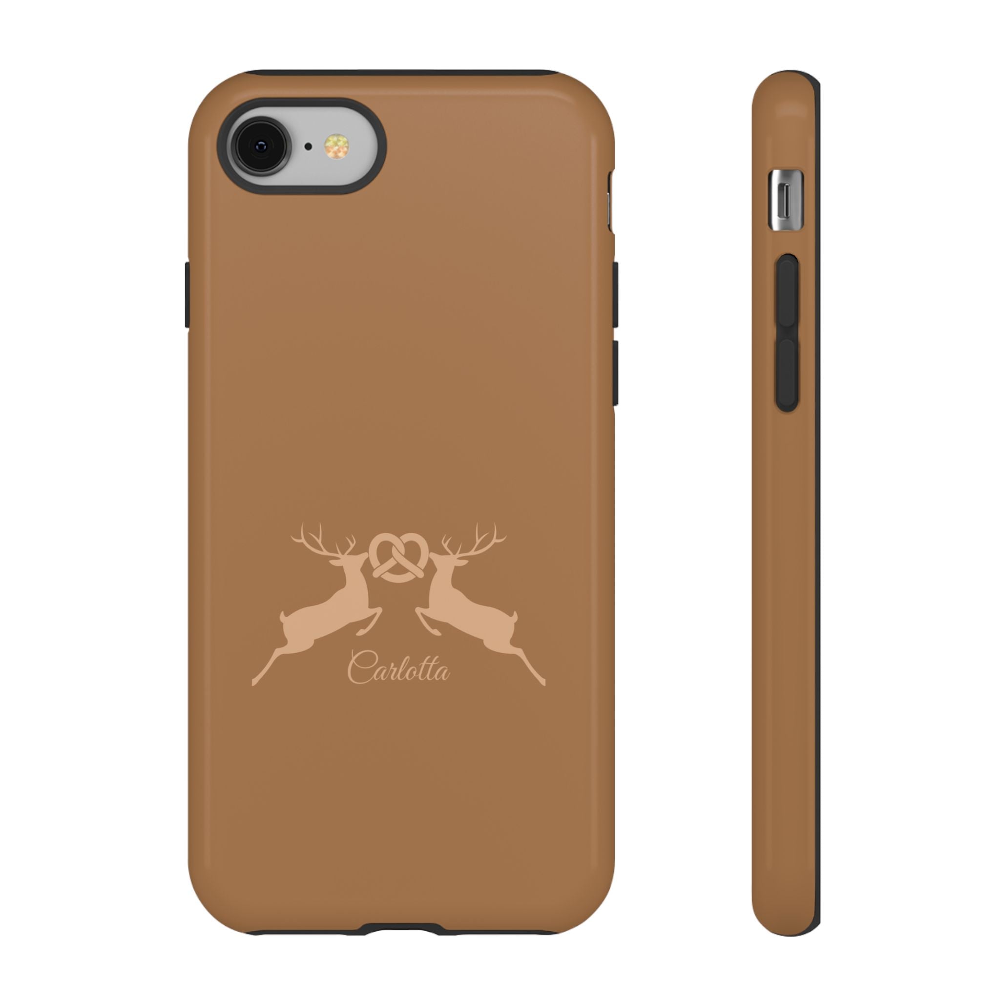 HIRSCH COGNAC– Personalisierte Handyhülle mit Dual-Layer-Schutz