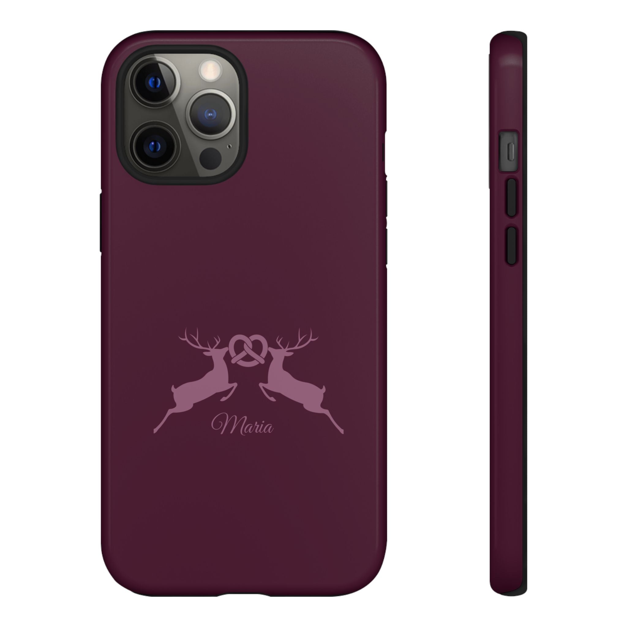 HIRSCH AUBERGINE – Personalisierte Handyhülle mit Dual-Layer-Schutz