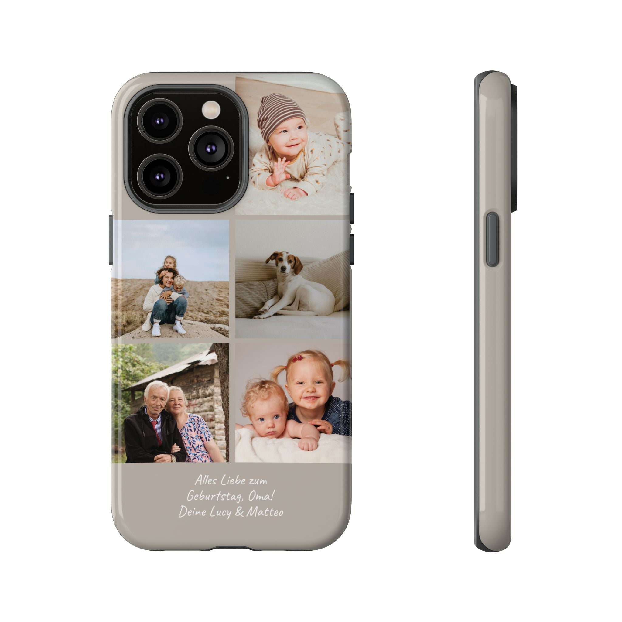 BEIGE COLLAGE – Personalisierte Foto Handyhülle mit Dual-Layer-Schutz