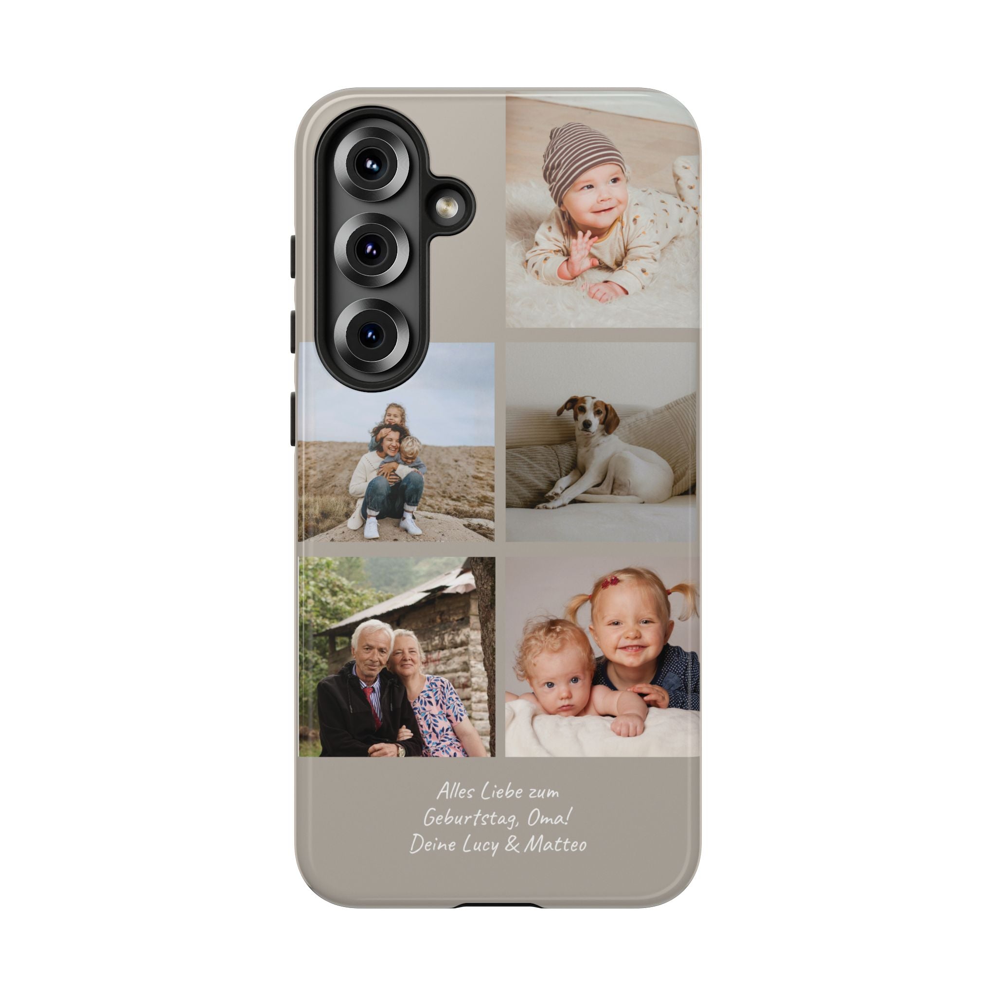 BEIGE COLLAGE – Personalisierte Foto Handyhülle mit Dual-Layer-Schutz