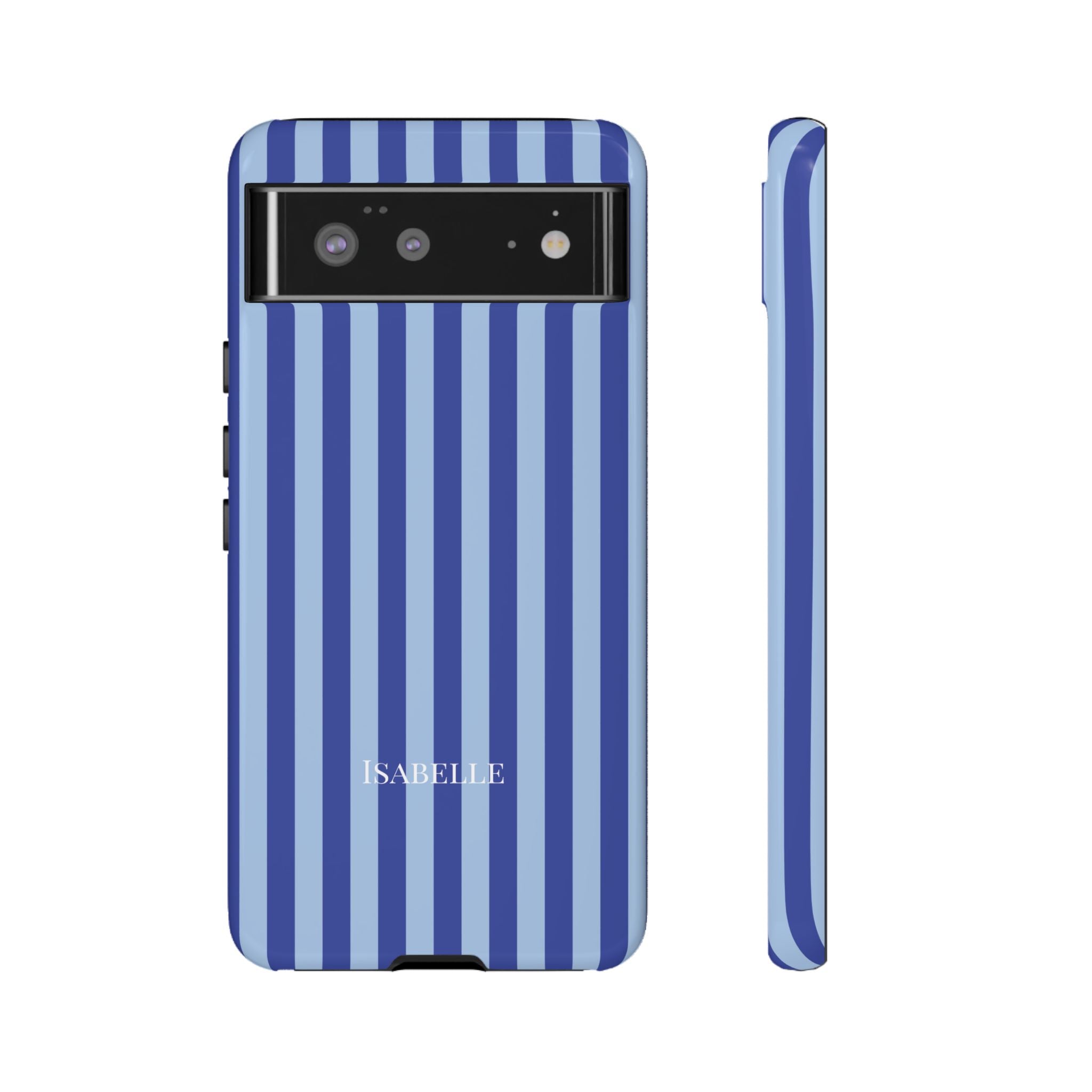 OCEAN BLUE STRIPES – Personalisierte Handyhülle mit Dual-Layer-Schutz