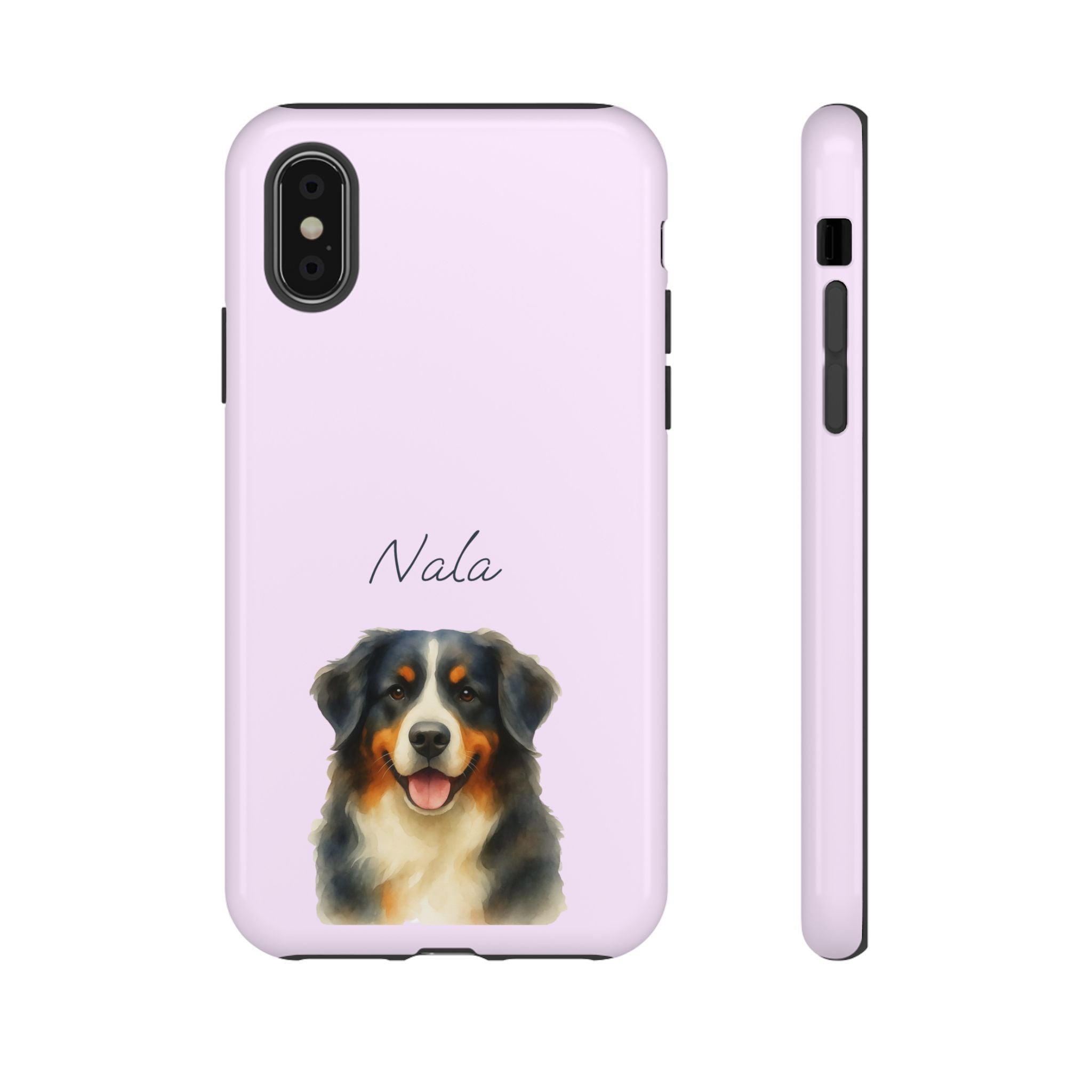 Pet Aquarell Lavendel – Personalisierte Handyhülle mit Dual-Layer-Schutz