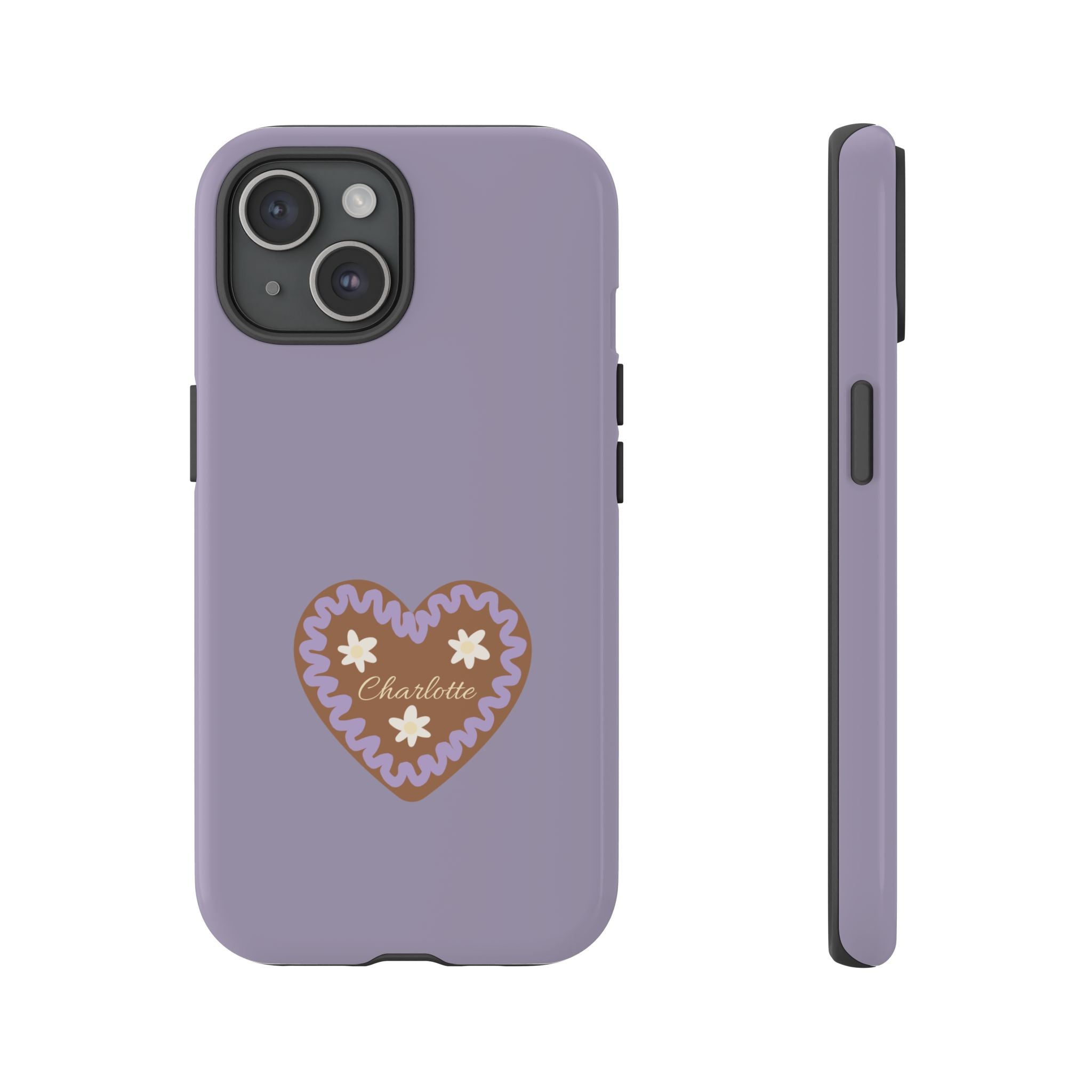 WIESNHERZ LAVENDEL – Personalisierte Handyhülle mit Dual-Layer-Schutz