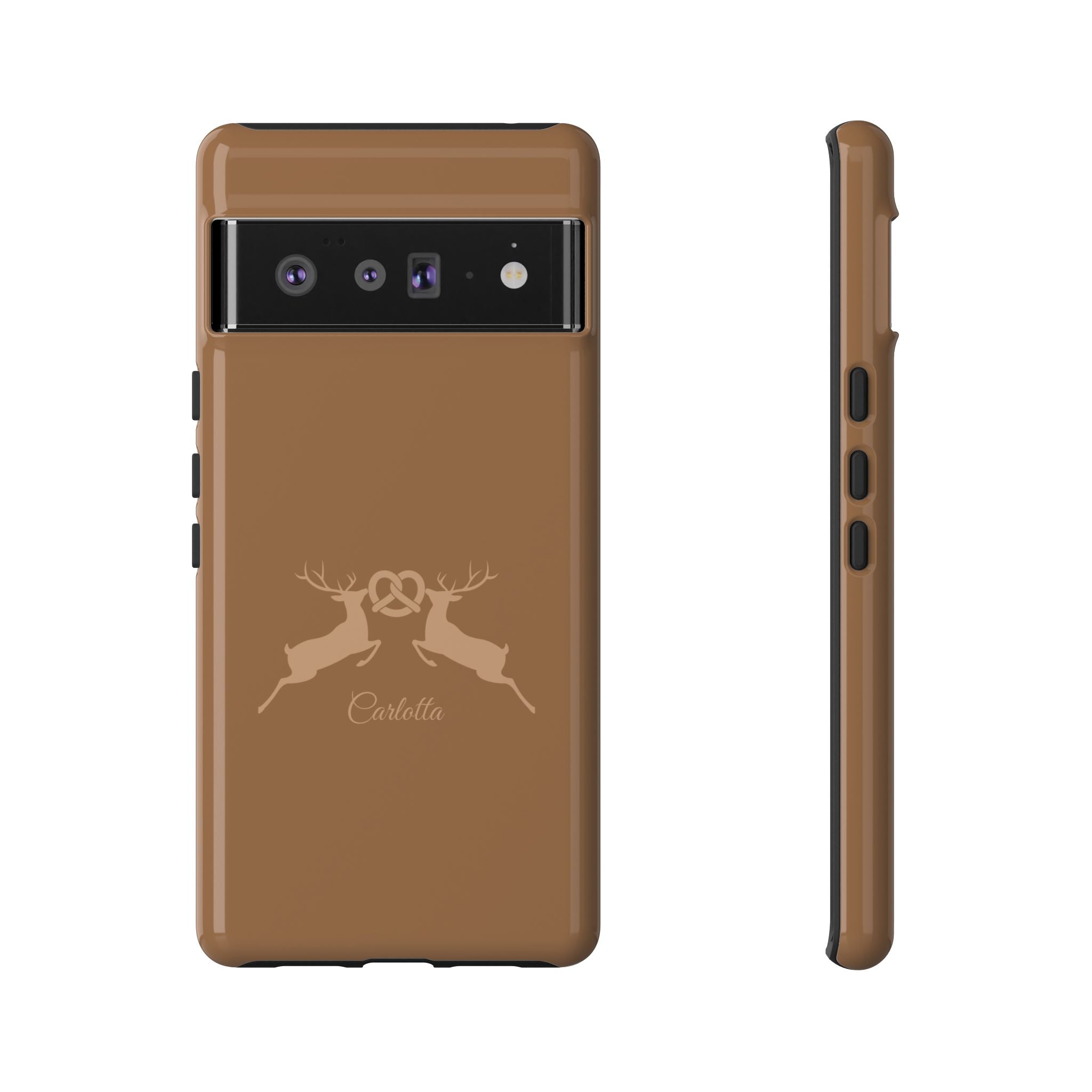 HIRSCH COGNAC– Personalisierte Handyhülle mit Dual-Layer-Schutz
