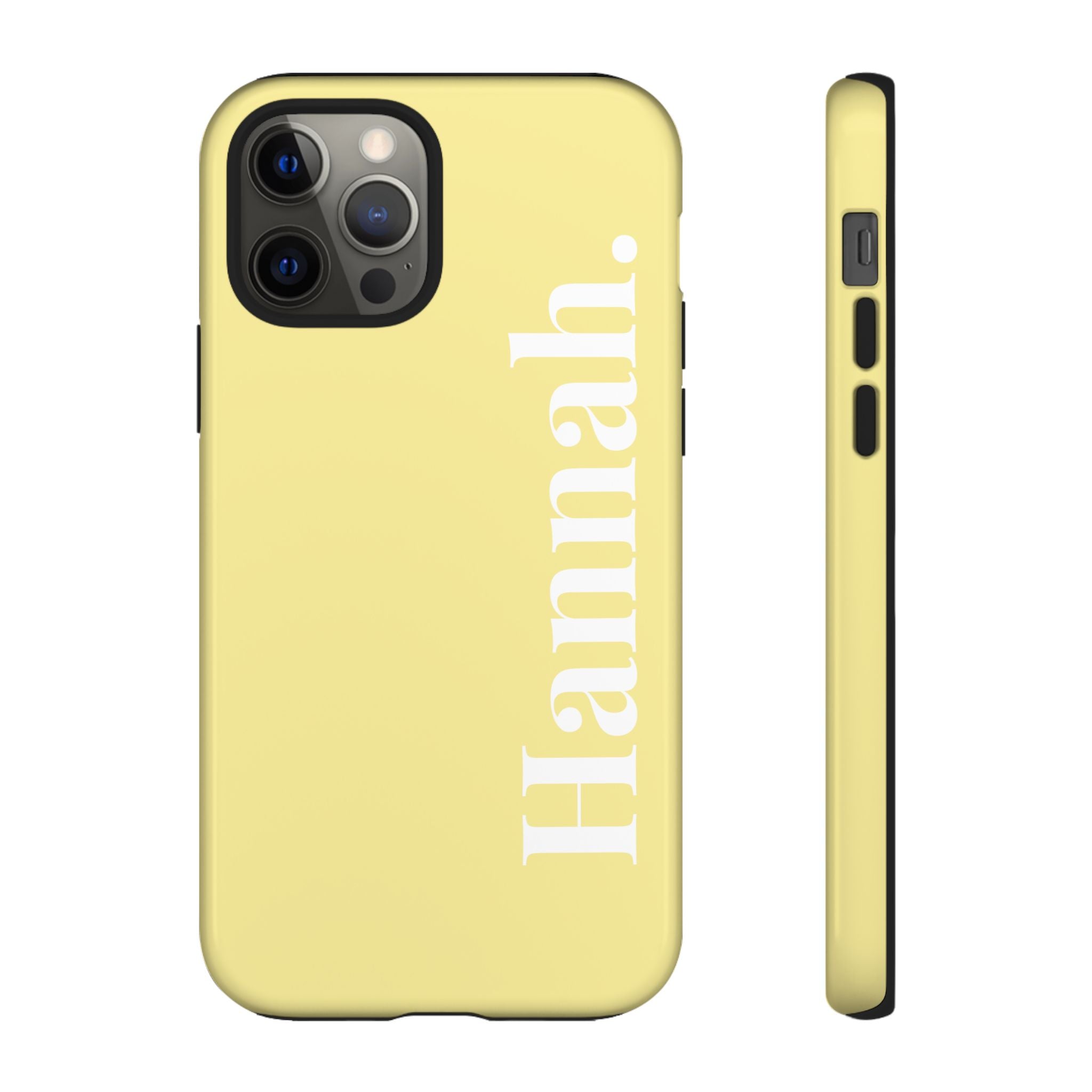 CITRUS YELLOW BOLD NAME – Personalisierte Handyhülle mit Dual-Layer-Schutz