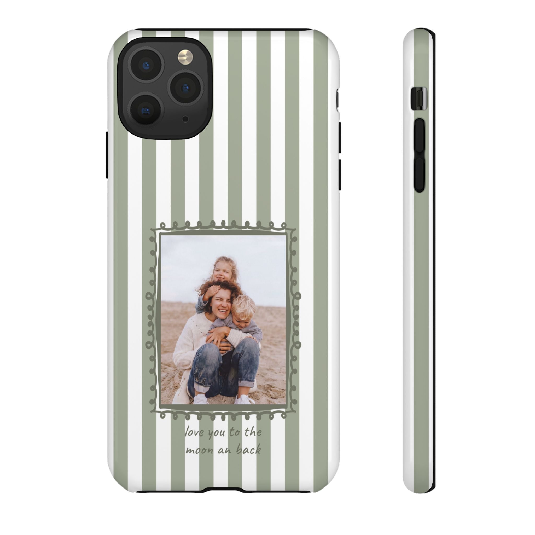 SALBEI STRIPES PHOTO FRAME – Personalisierte Foto Handyhülle mit Dual-Layer-Schutz