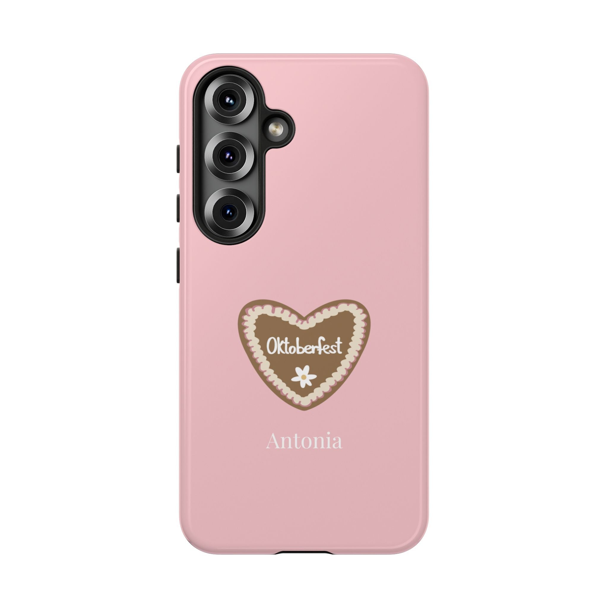 OKTOBERFEST HERZ ROSE – Personalisierte Handyhülle mit Dual-Layer-Schutz