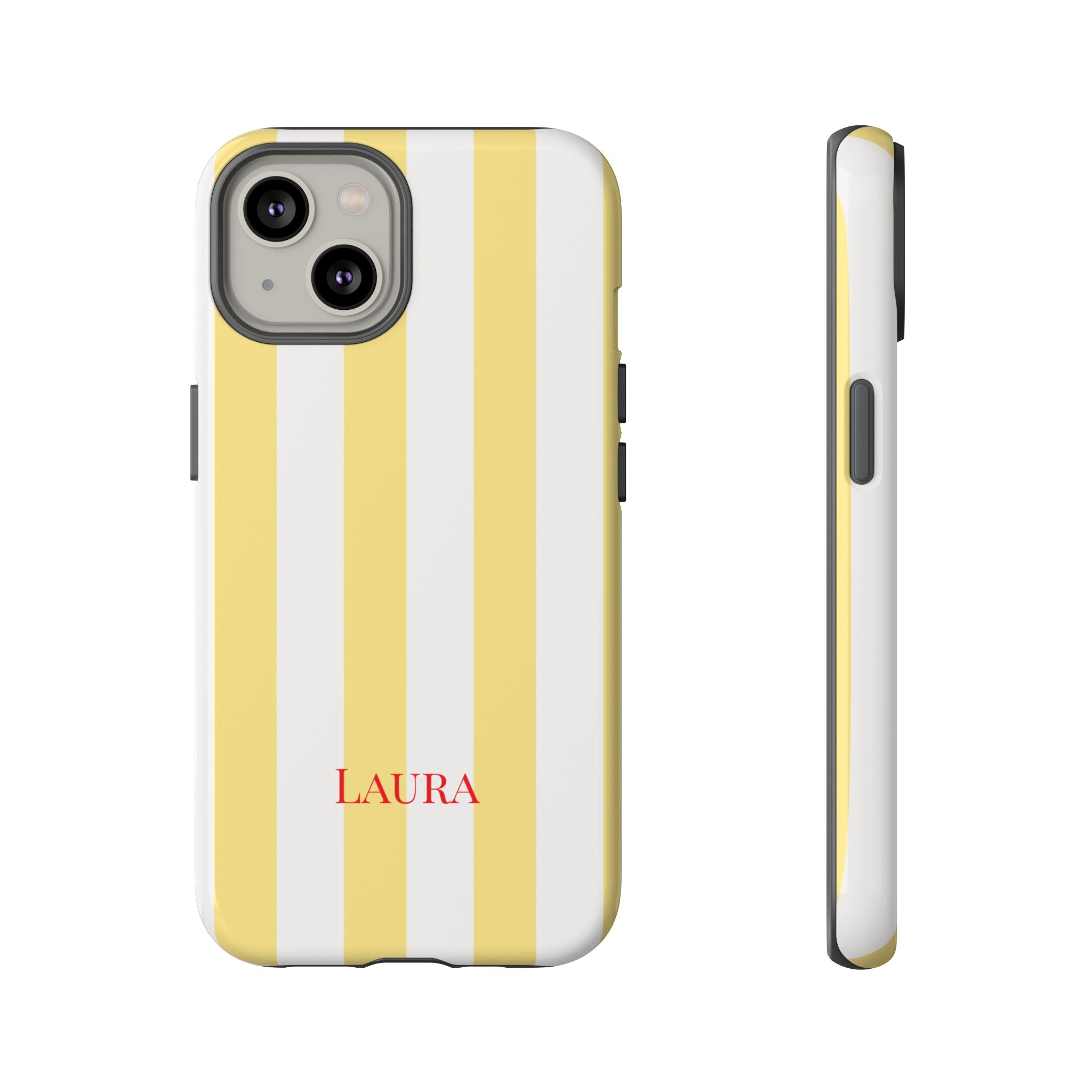 YELLOW STRIPES – Personalisierte Handyhülle mit Dual-Layer-Schutz
